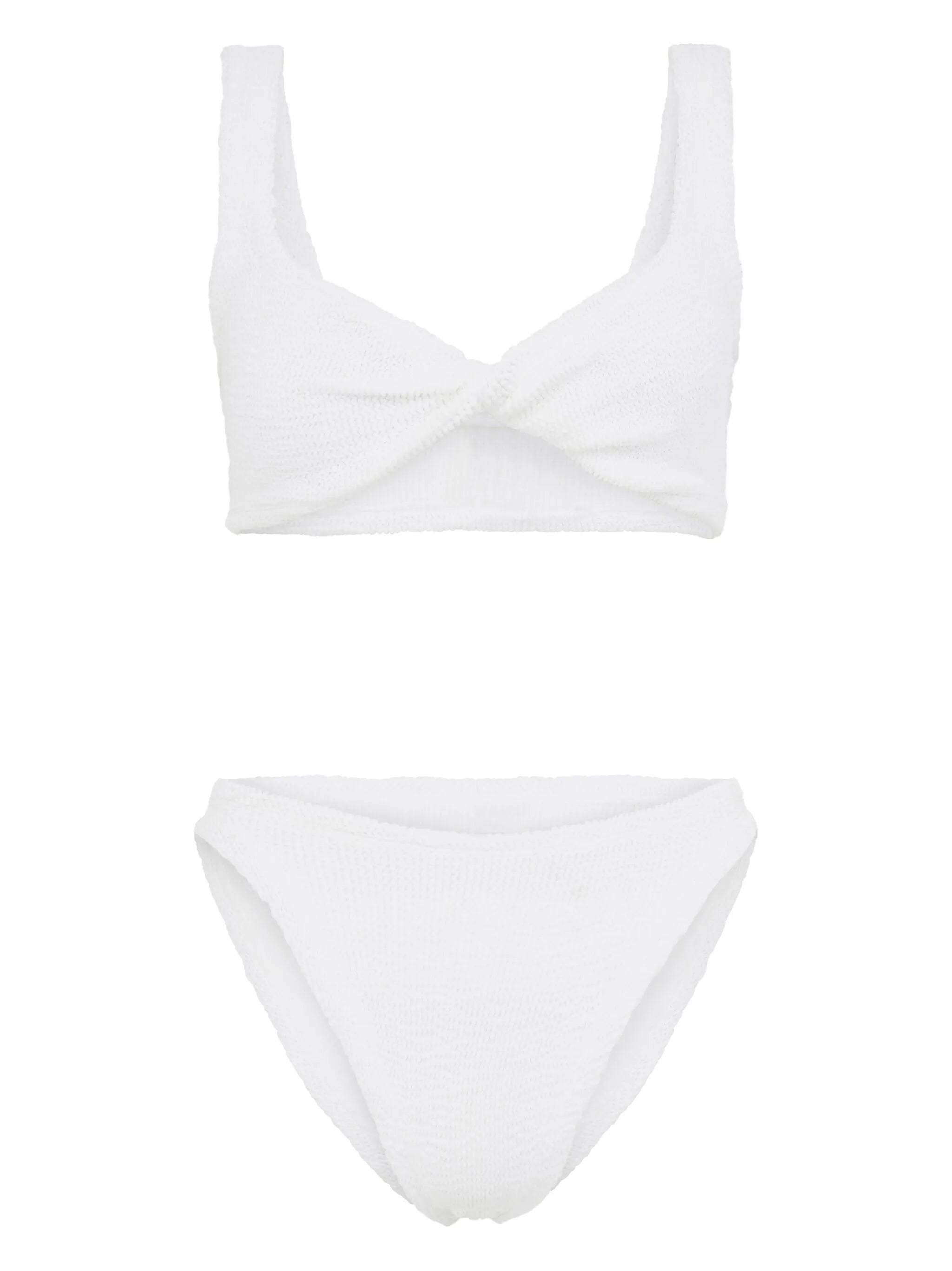 Juno twisted-top crinkled bikini
