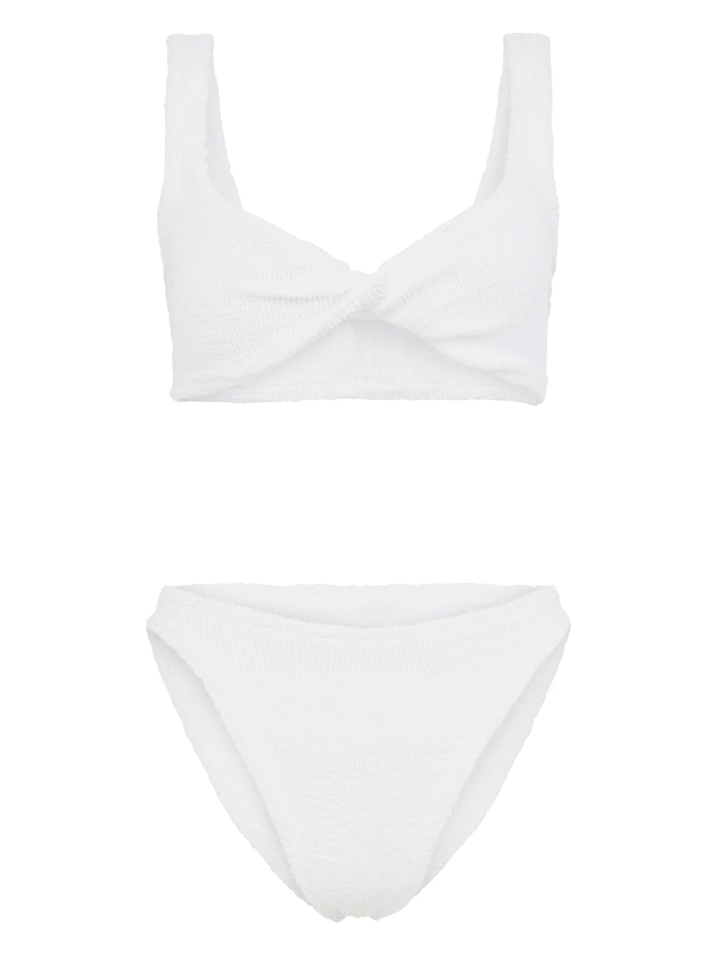 Juno twisted-top crinkled bikini