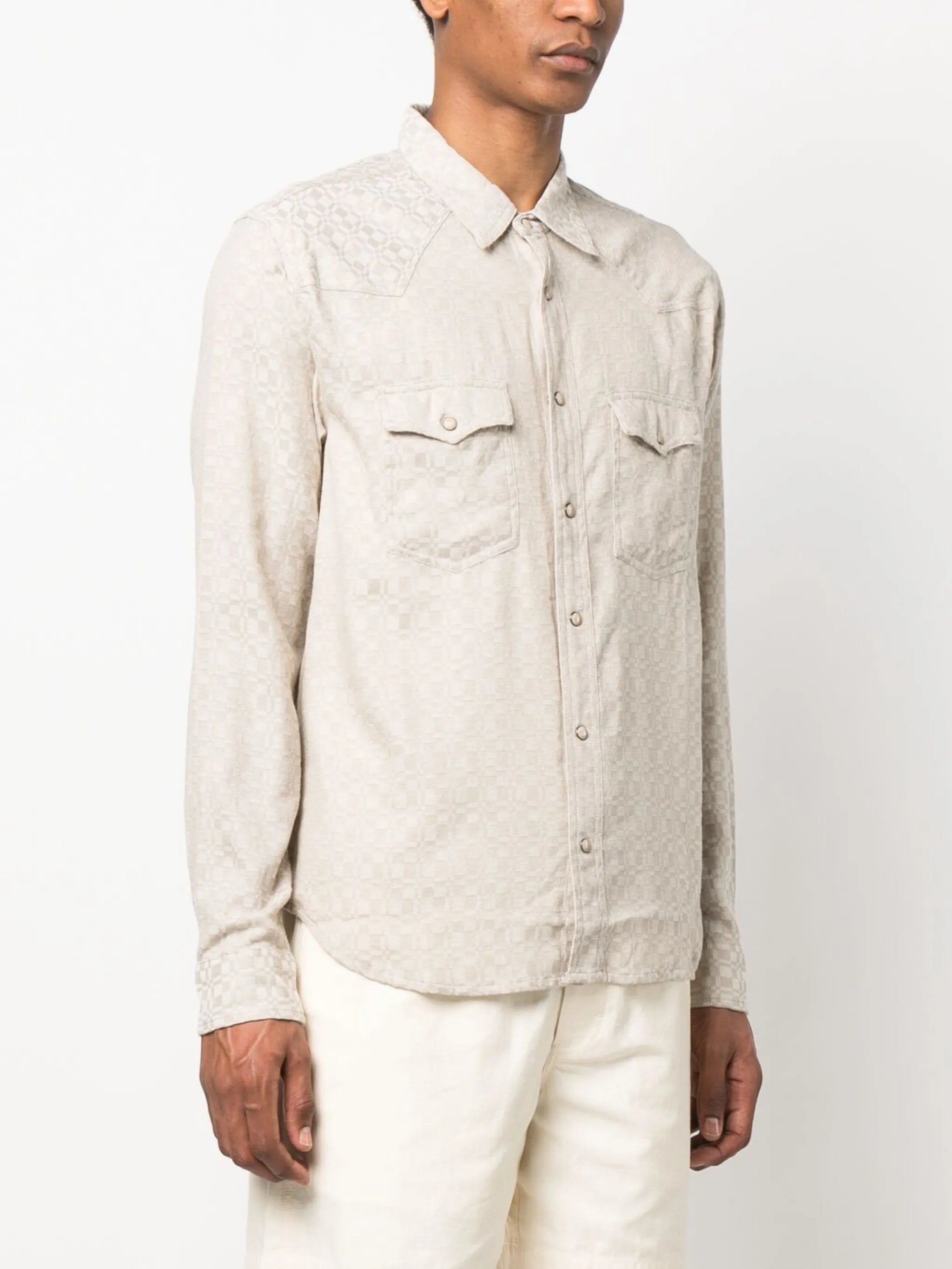 checked long-sleeve shirt