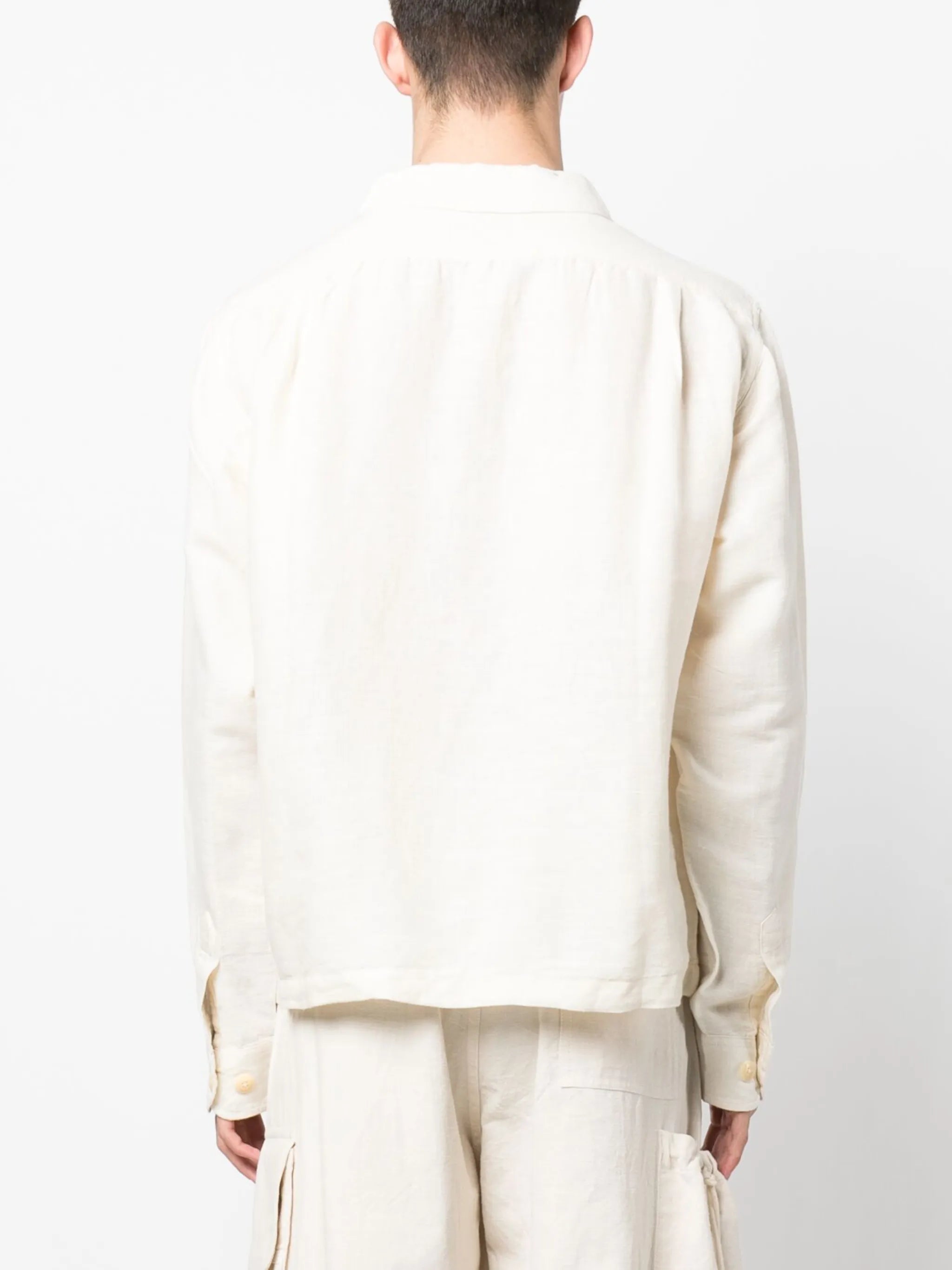 button-up linen-cotton jacket