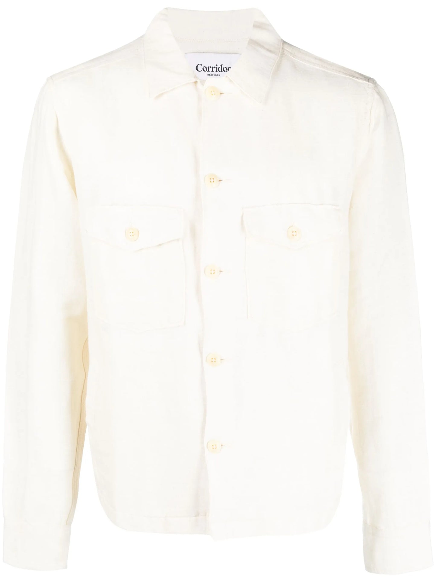 button-up linen-cotton jacket
