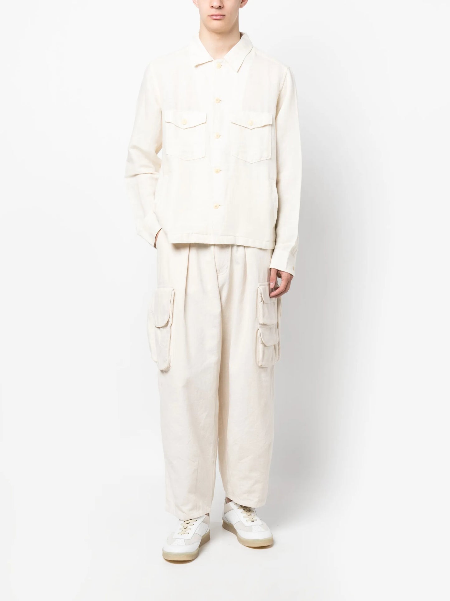button-up linen-cotton jacket