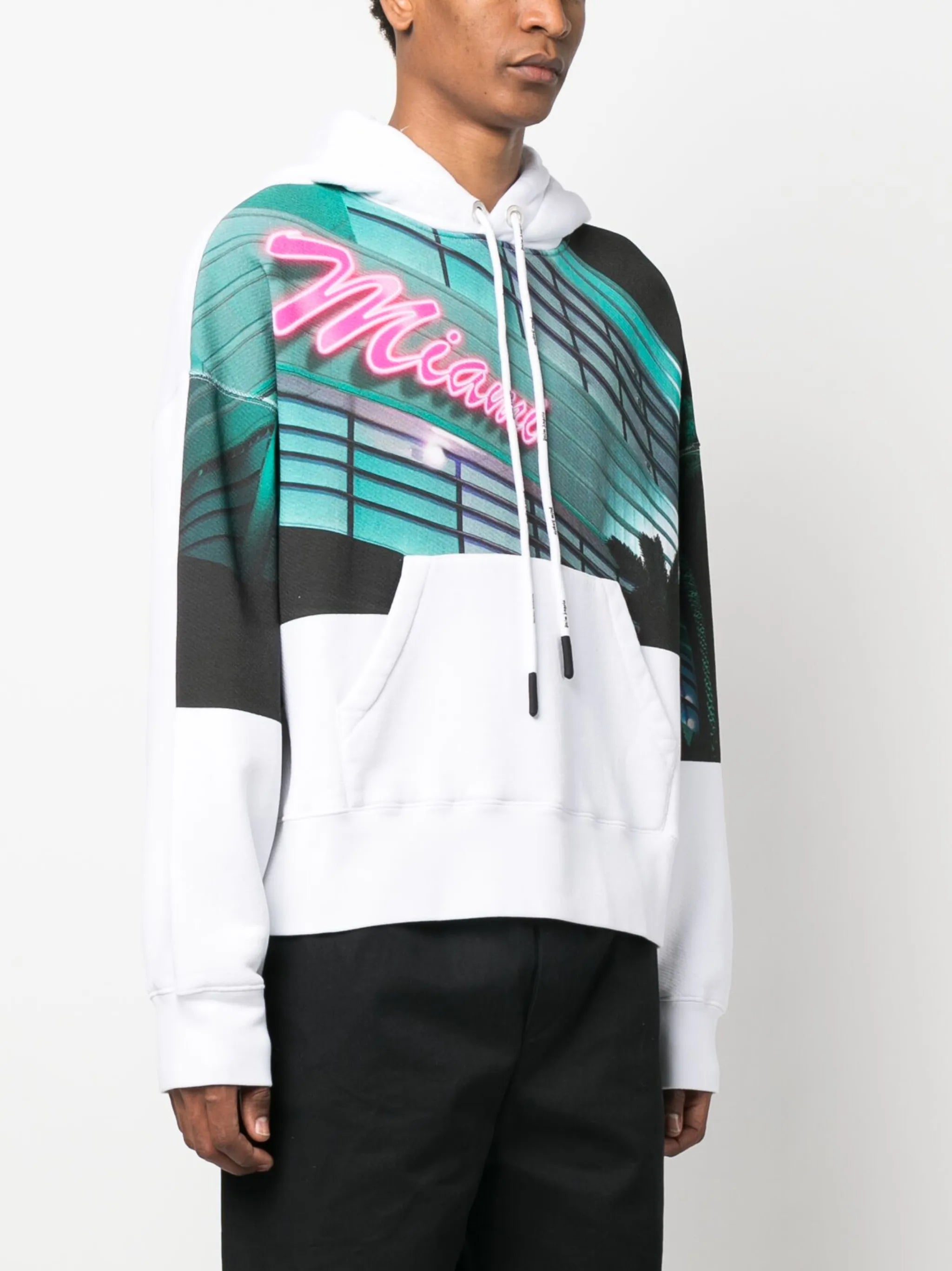 graphic-print drawstring hoodie