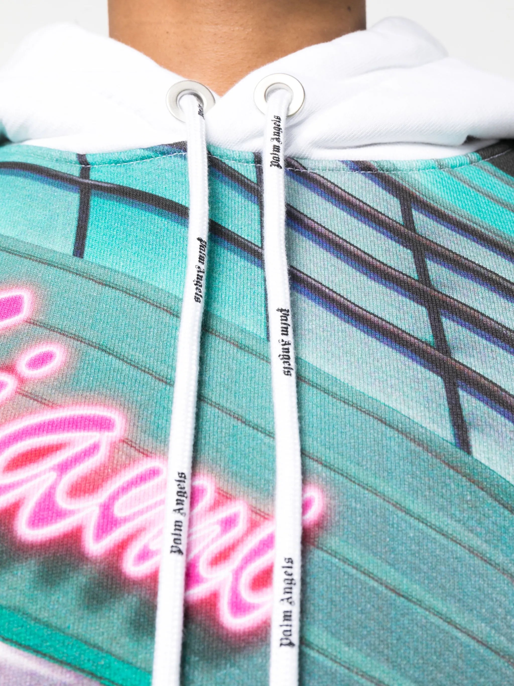 graphic-print drawstring hoodie