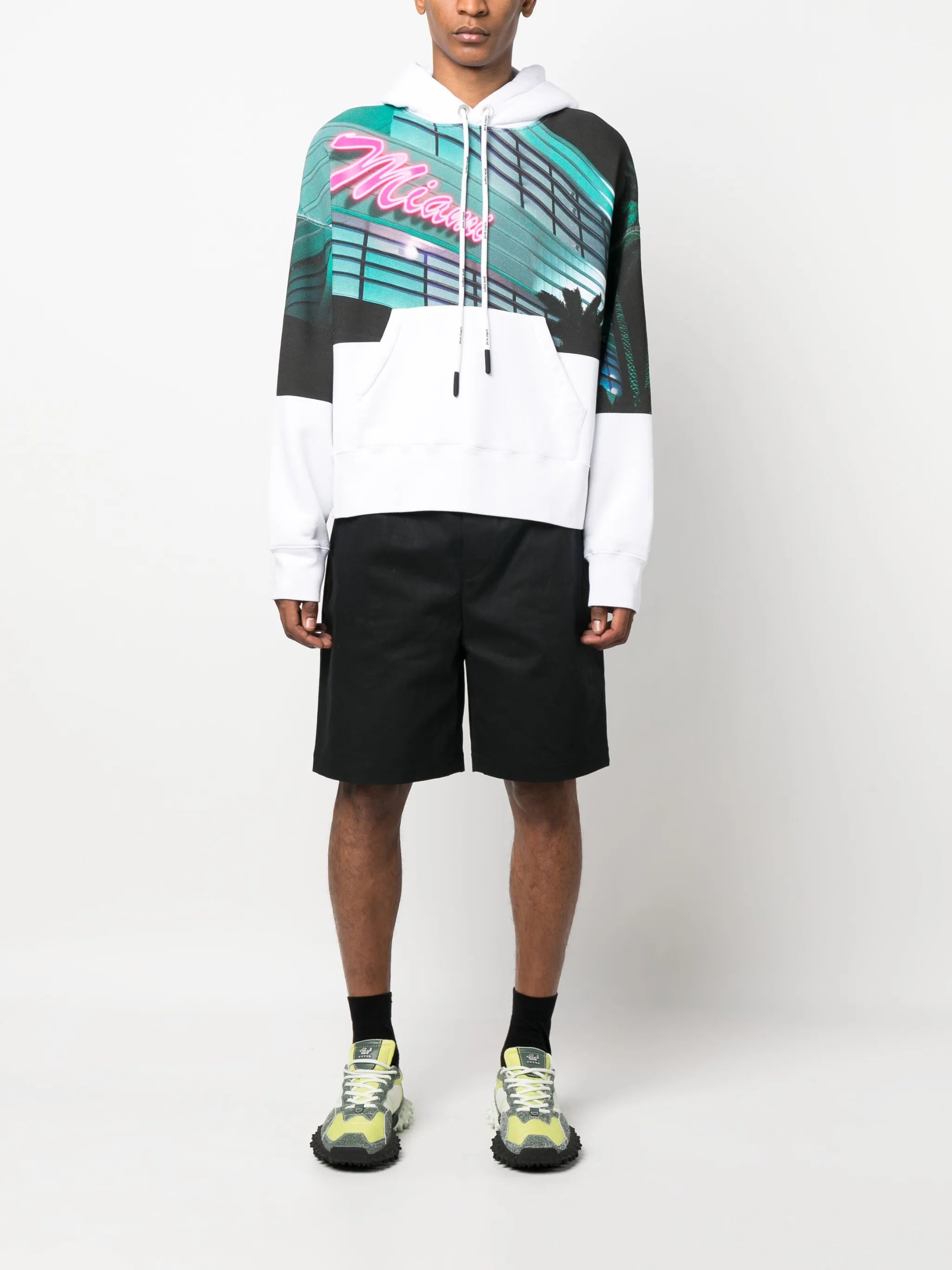 graphic-print drawstring hoodie