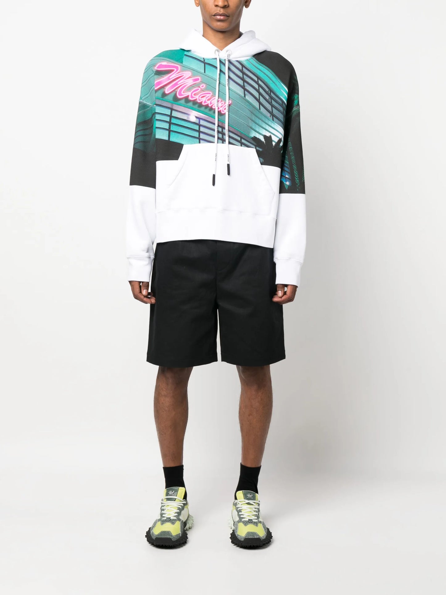 graphic-print drawstring hoodie