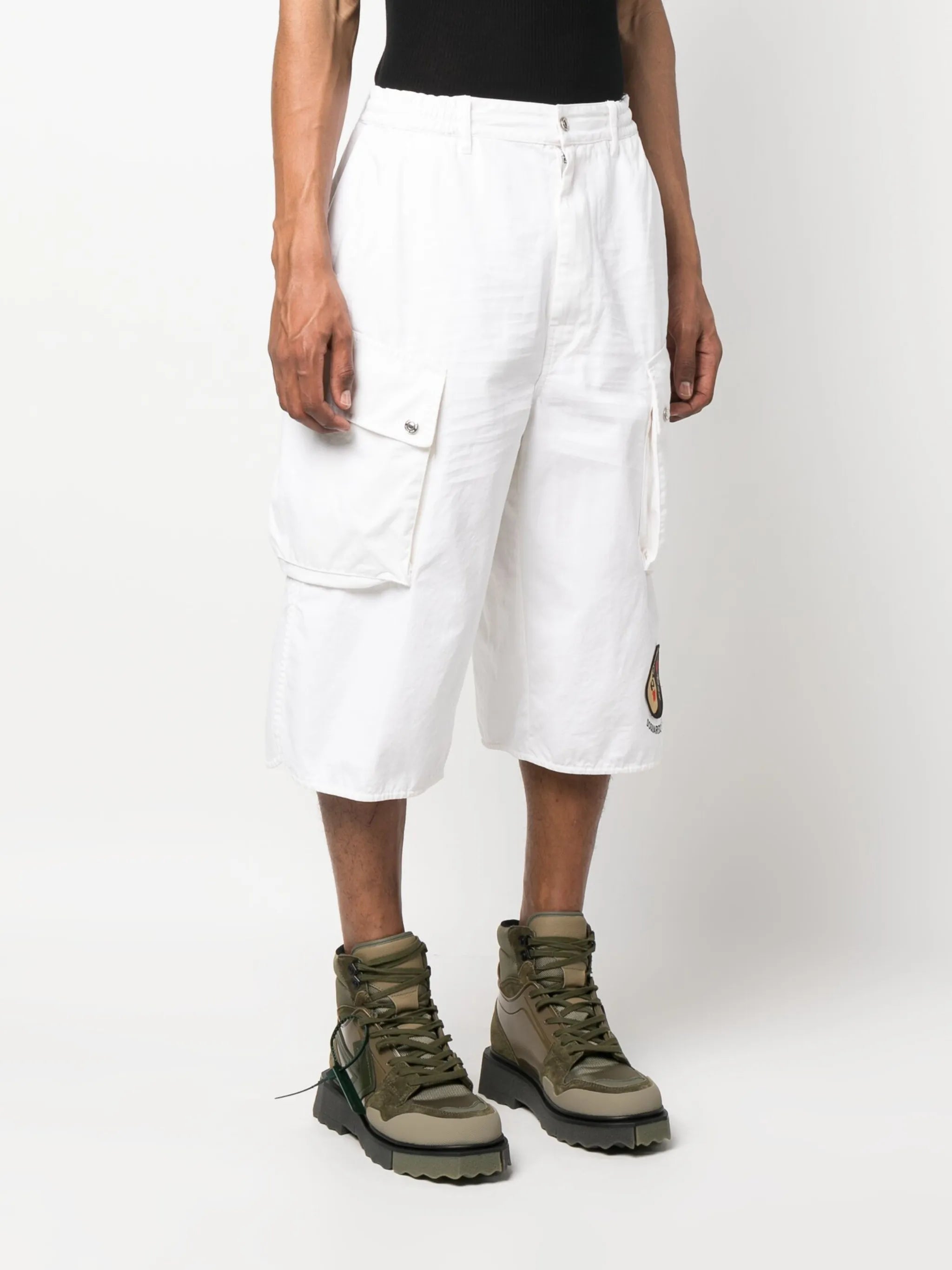 knee-length cargo shorts