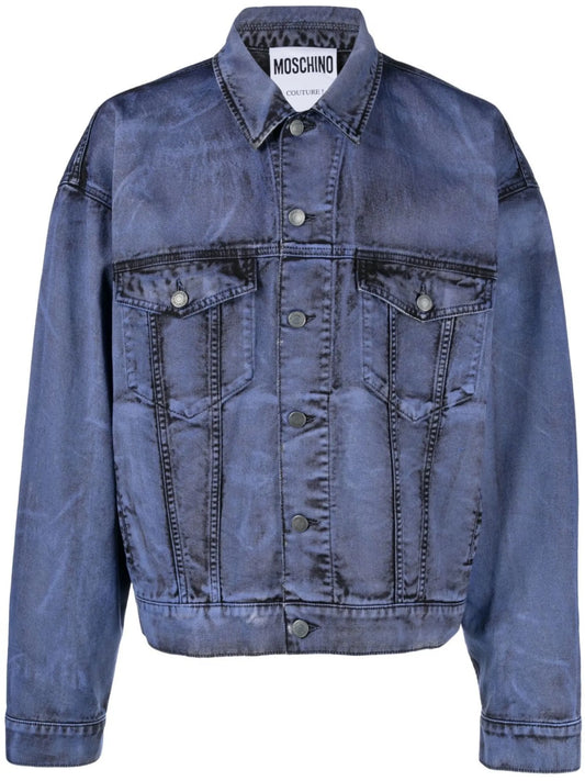 faded-effect denim jacket