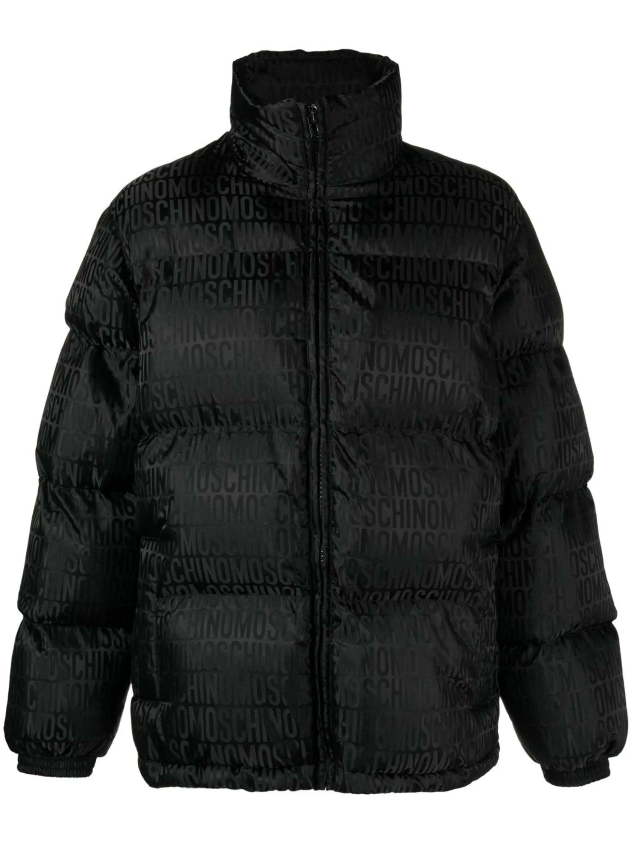 logo-print padded coat