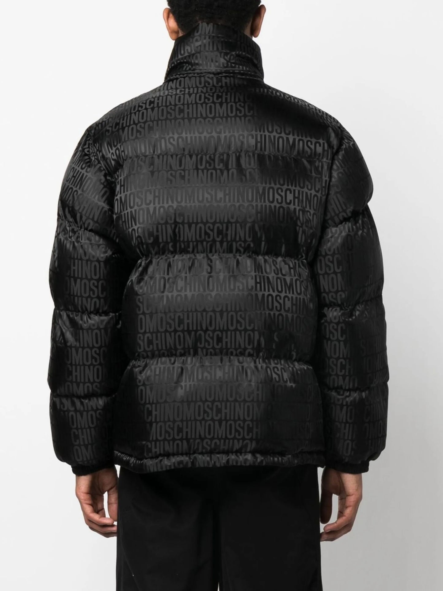 logo-print padded coat