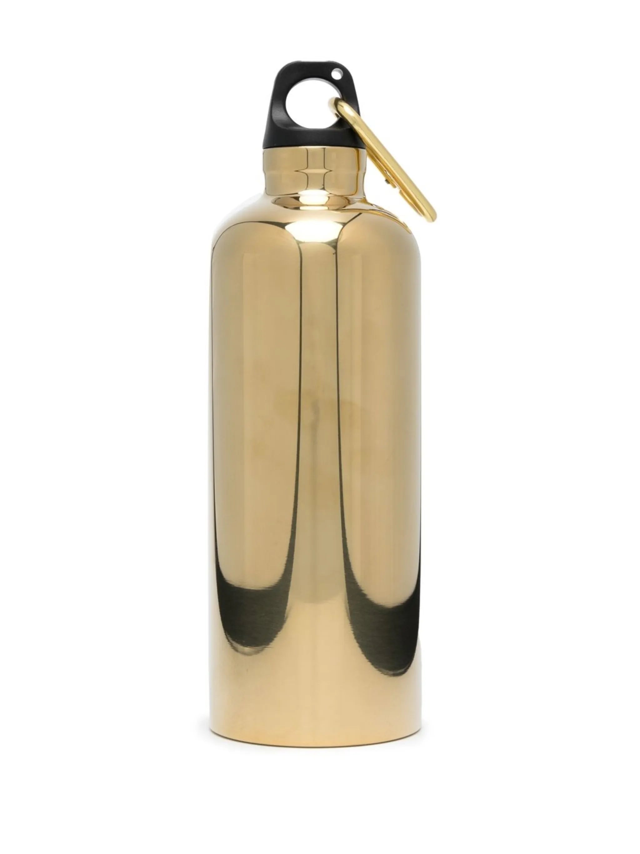 logo-print metallic water bottle