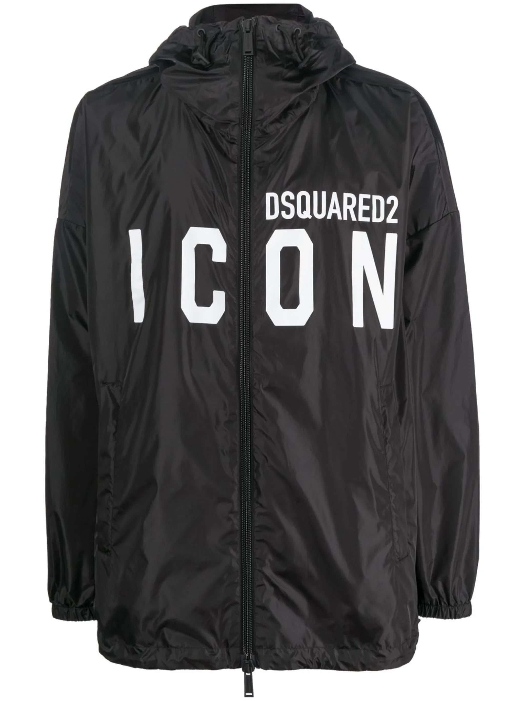Icon logo-print hooded coat