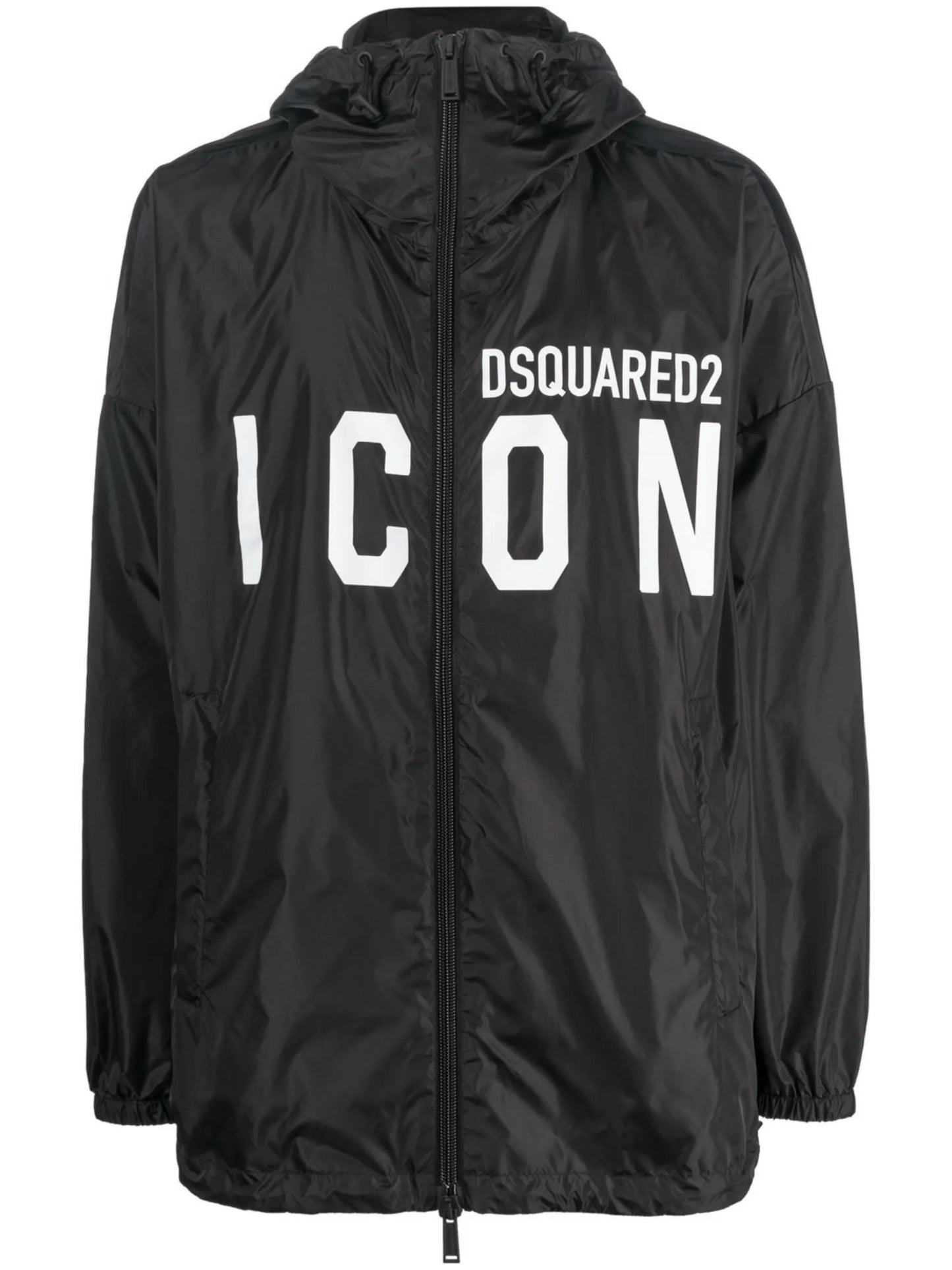 Icon logo-print hooded coat