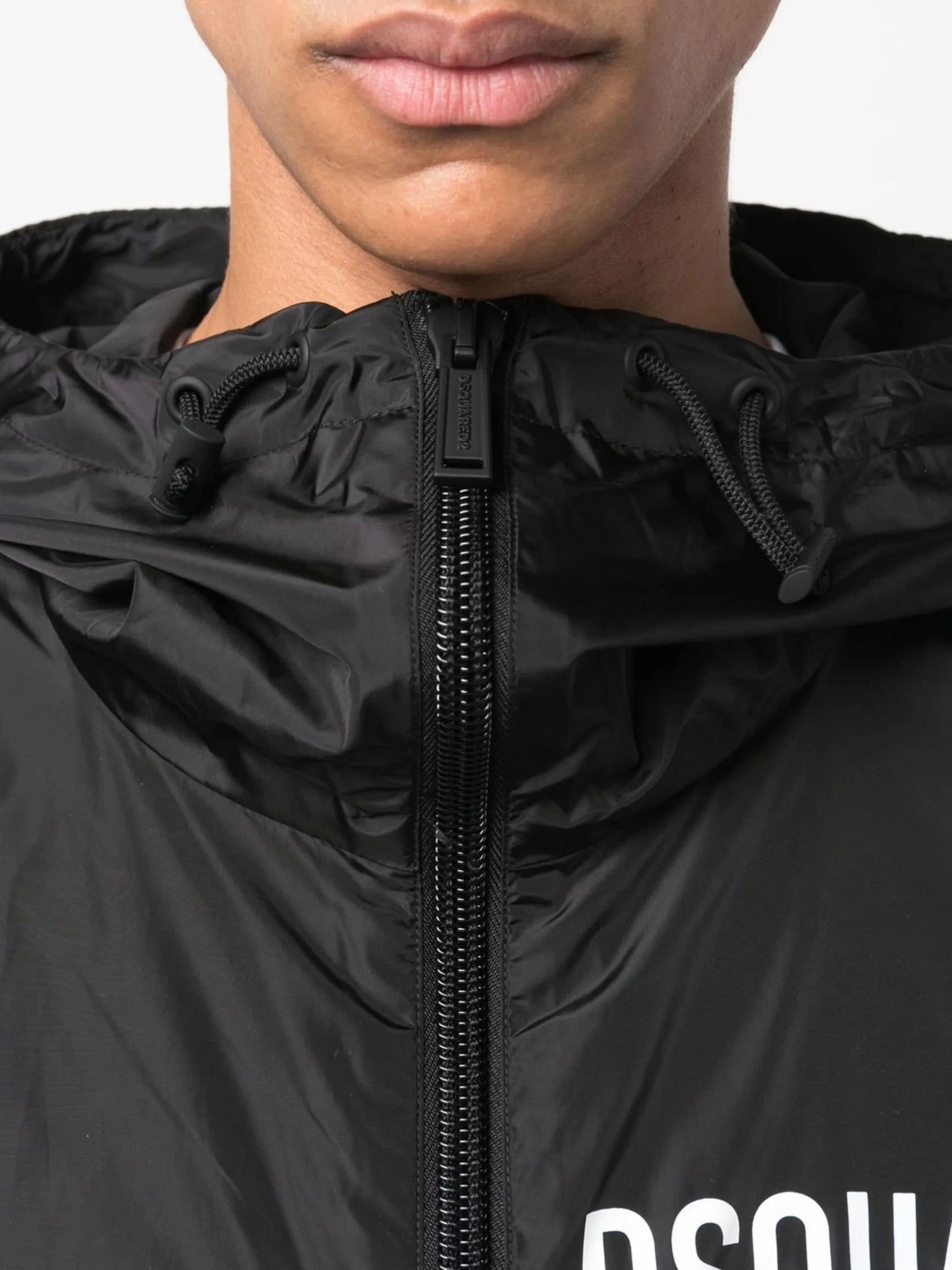 Icon logo-print hooded coat