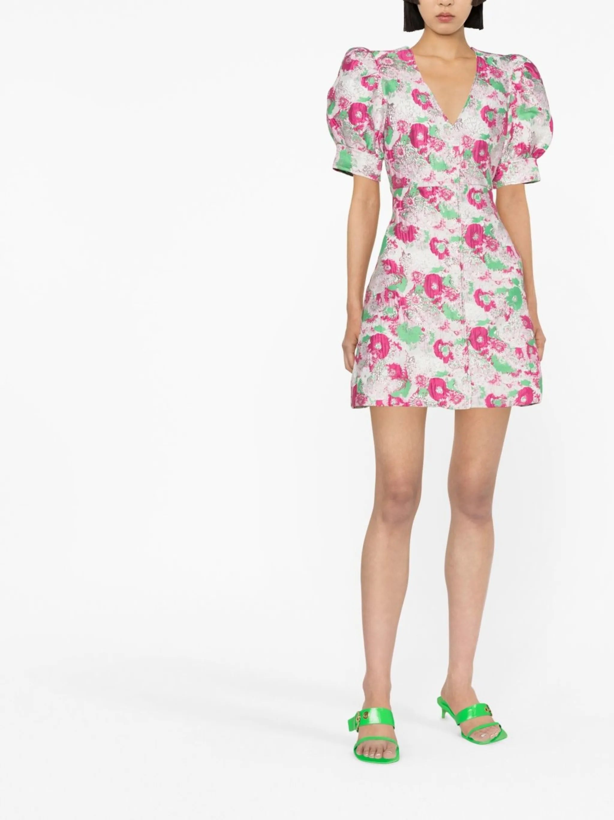 floral-print short-sleeve dress