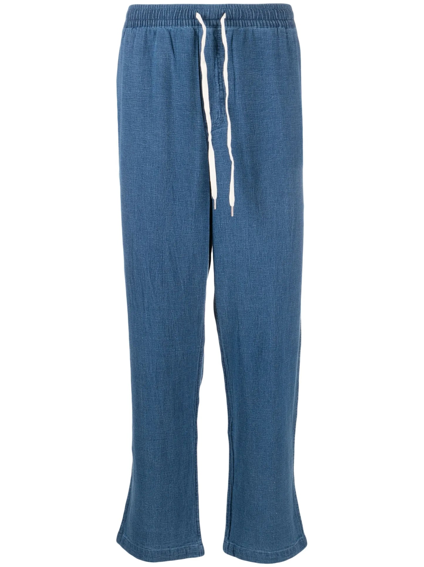 drawstring straight-leg trousers