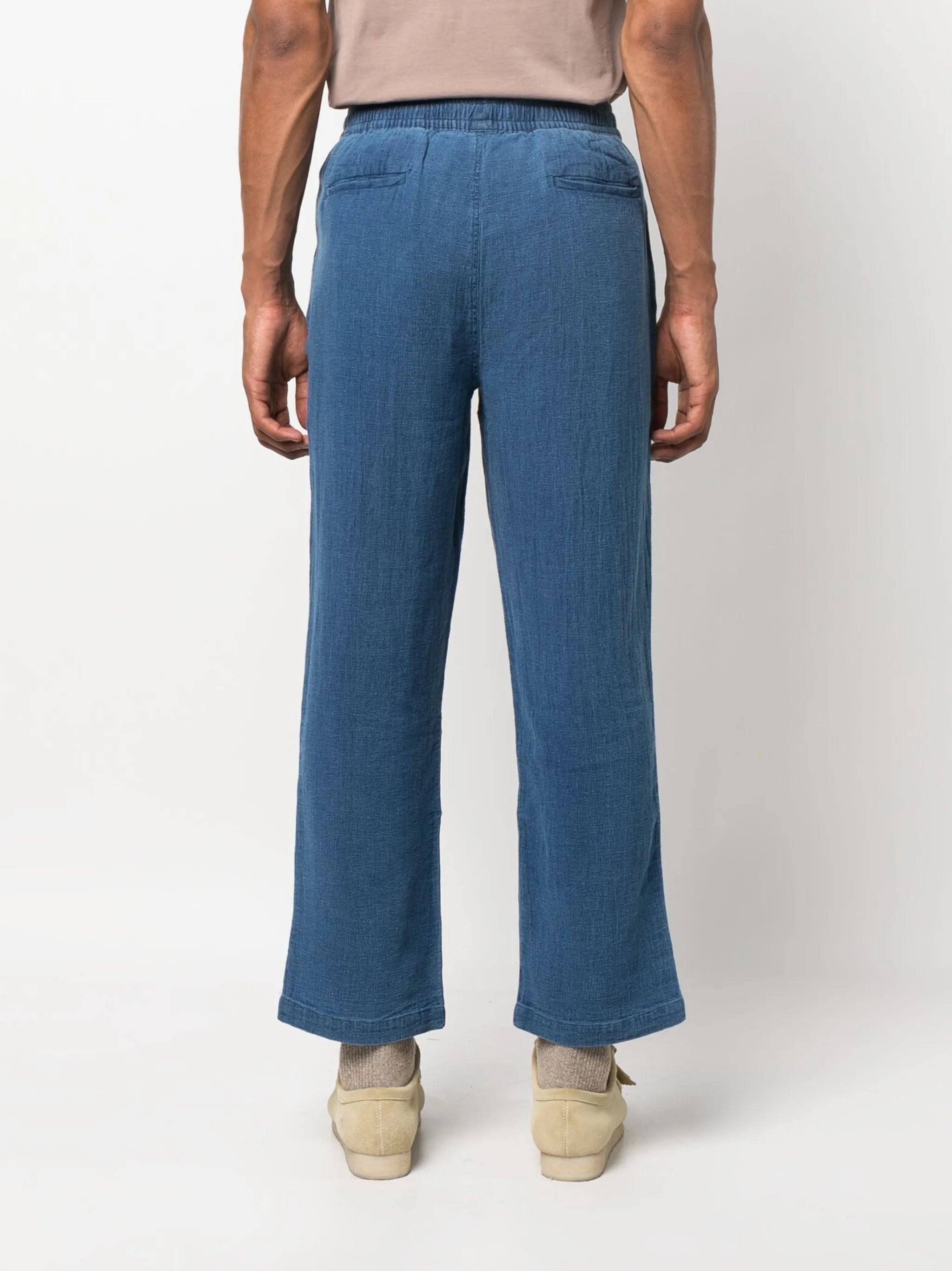 drawstring straight-leg trousers