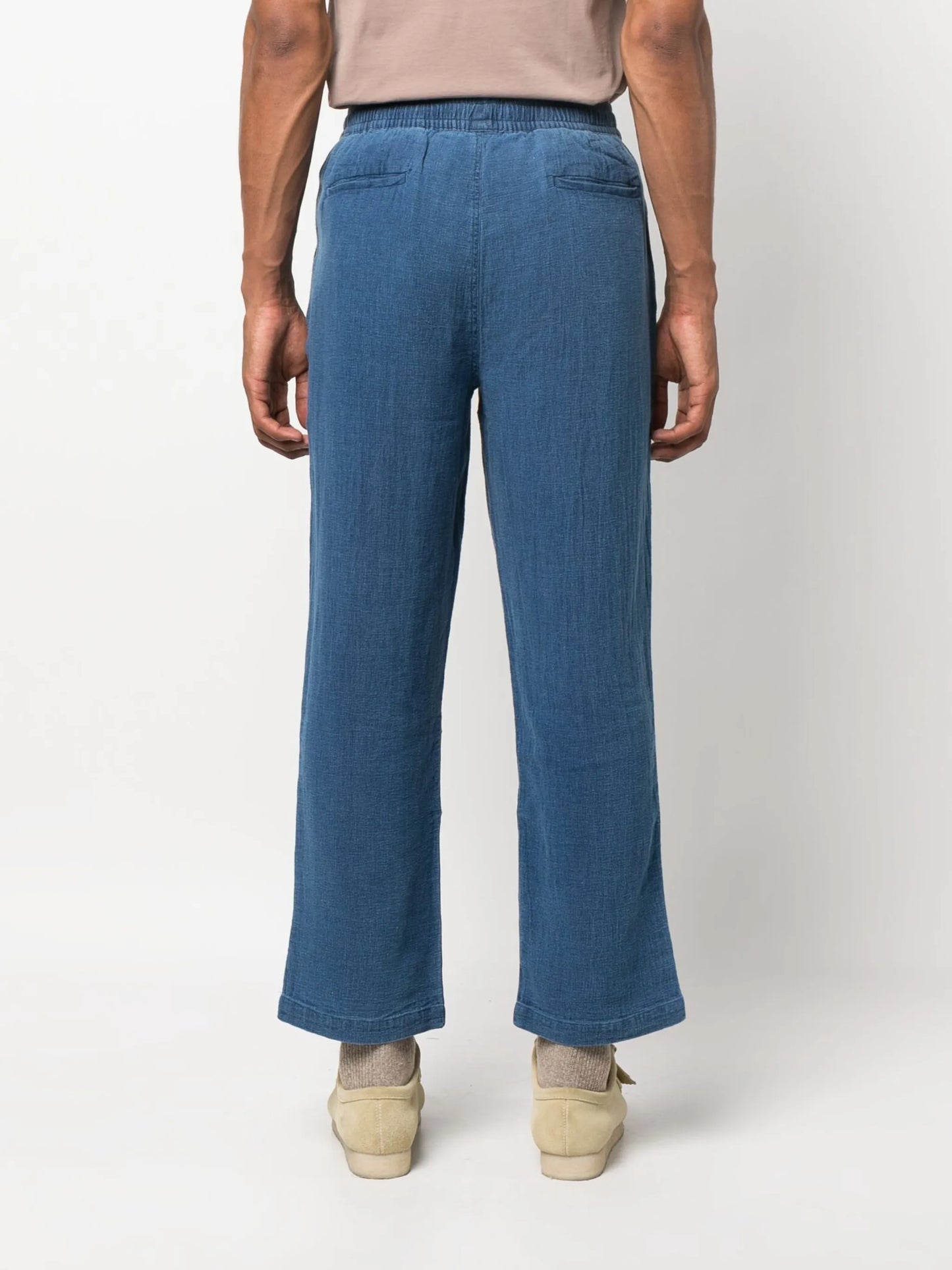 drawstring straight-leg trousers