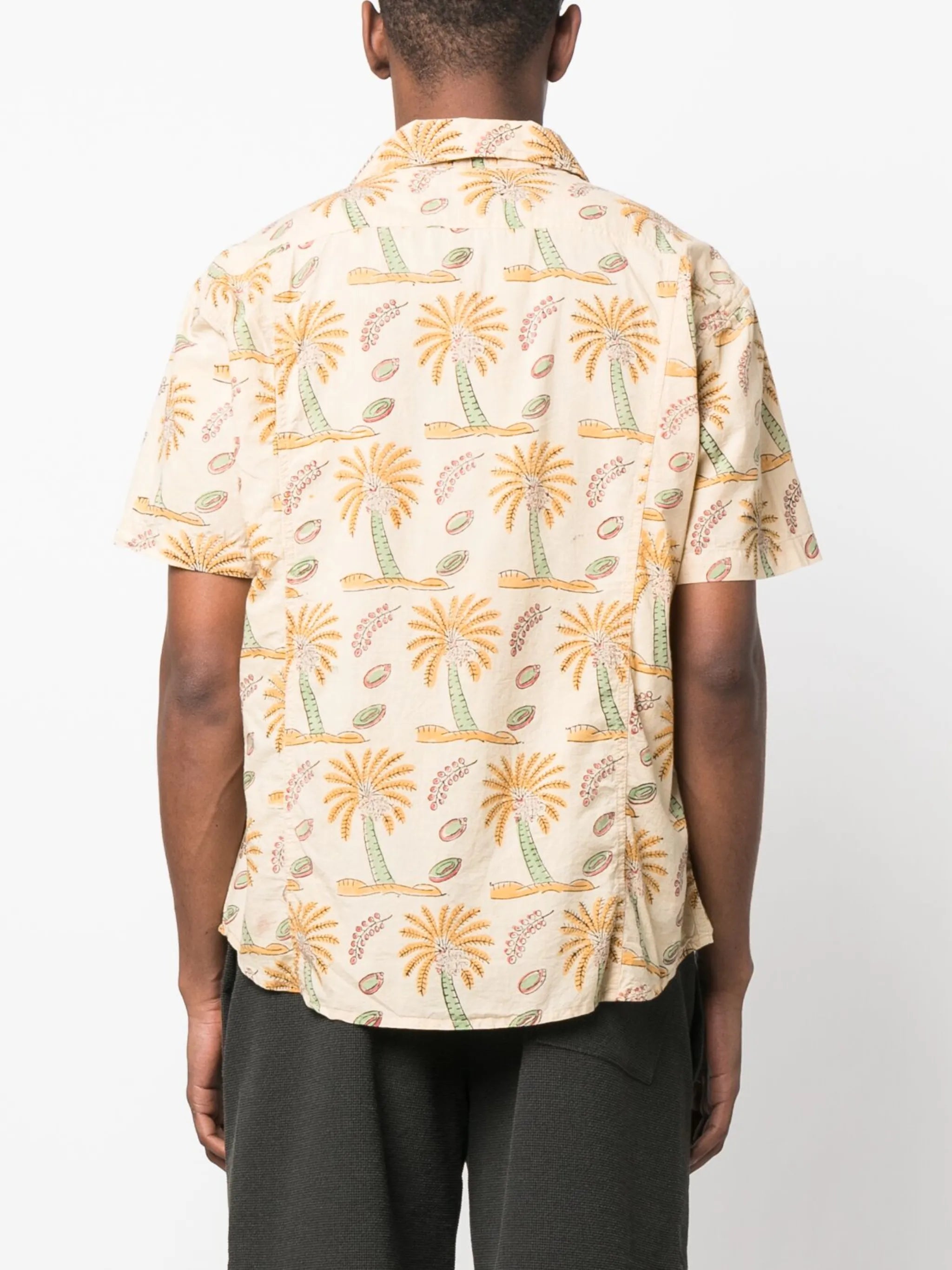 palm-tree print cotton shirt