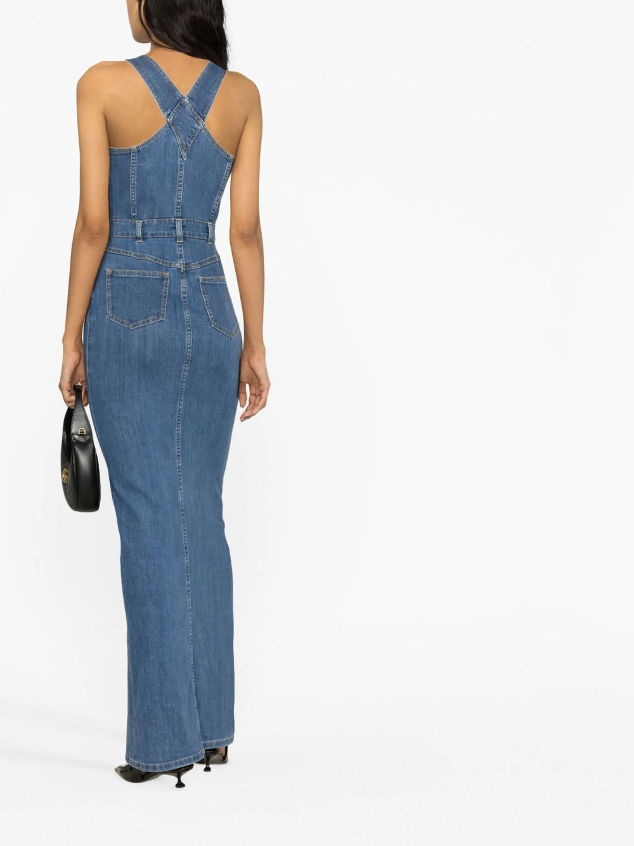 button-front denim dress