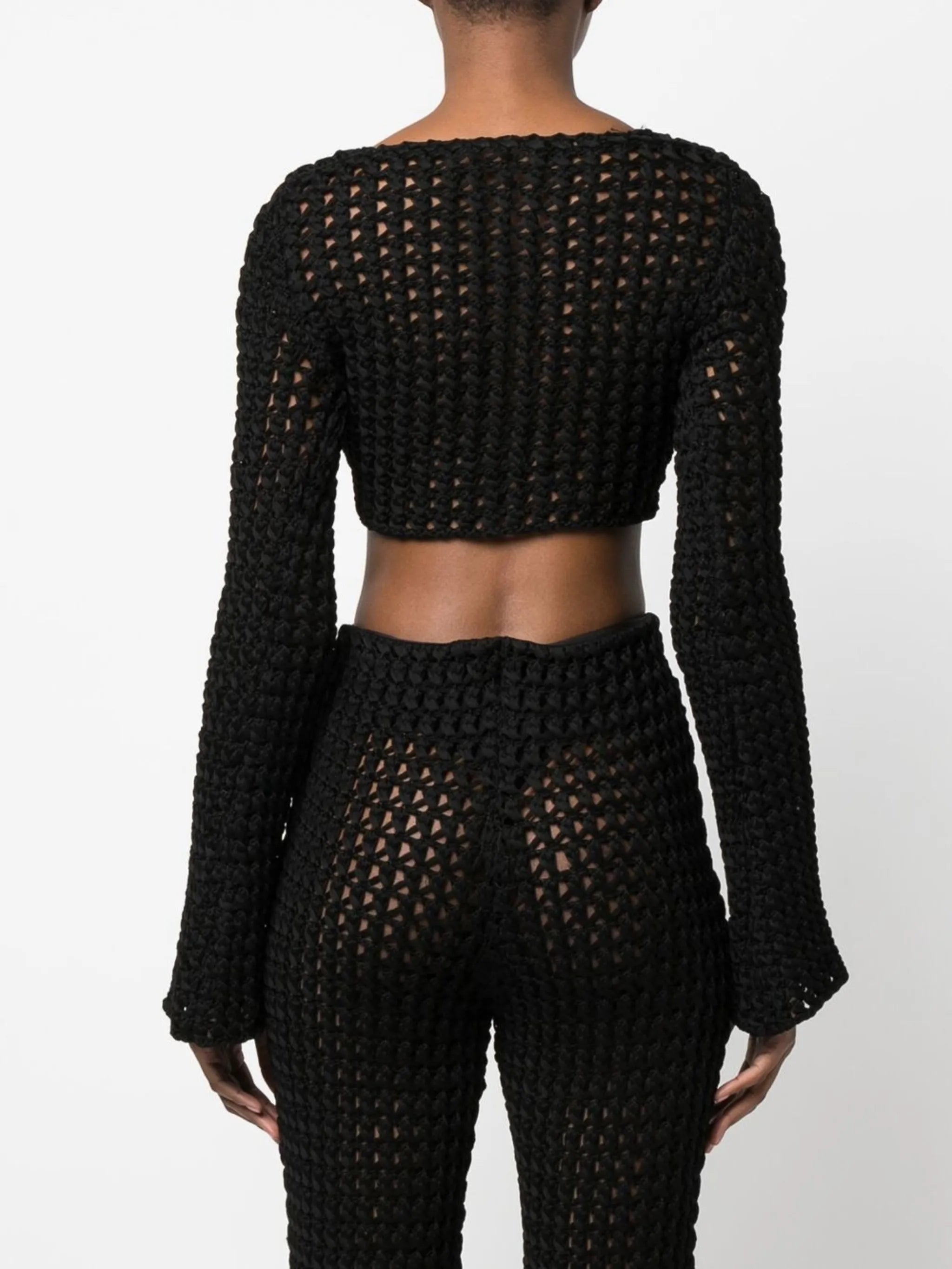 open-knit cropped top