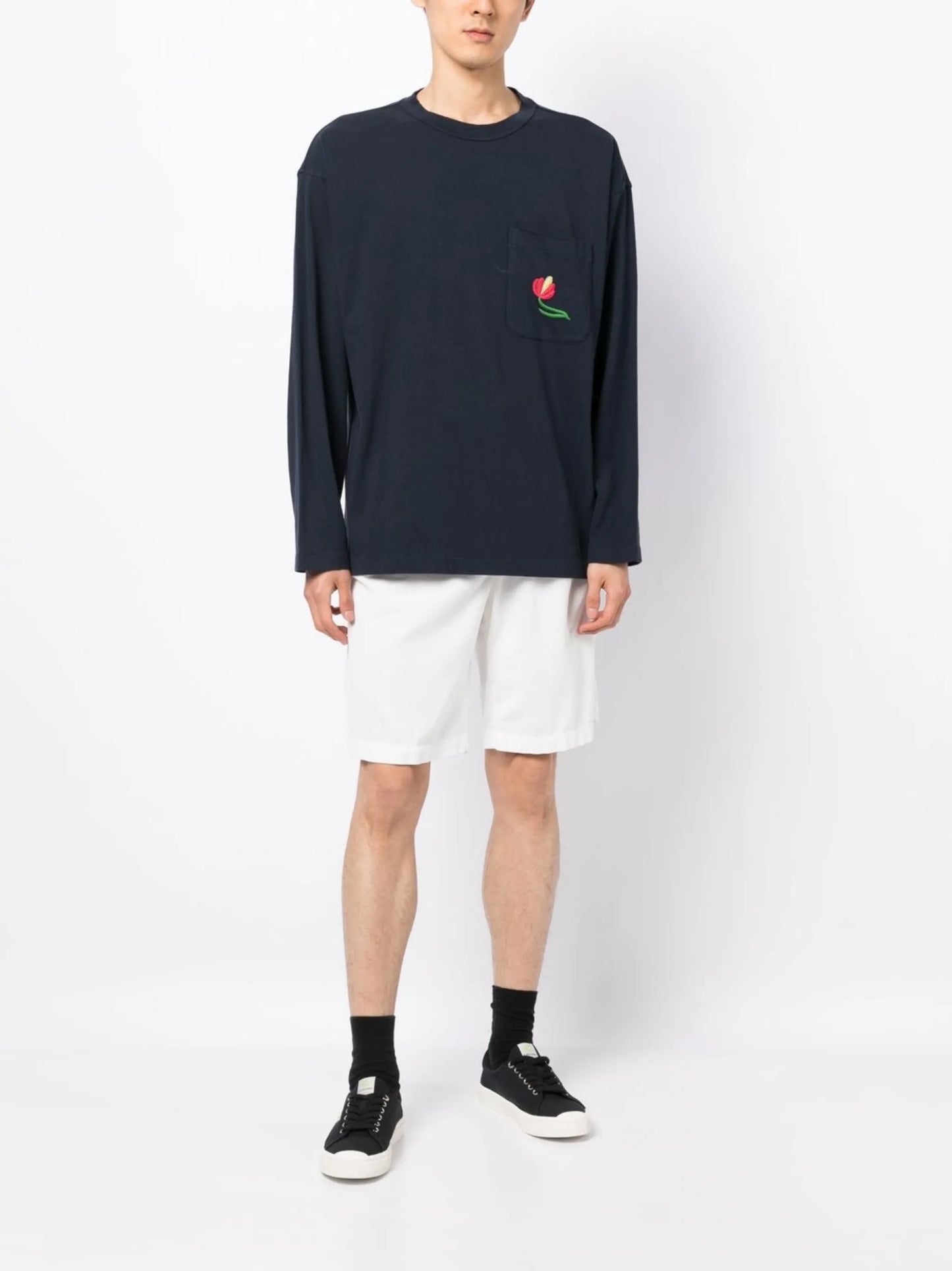embroidered-motif long-sleeve T-shirt