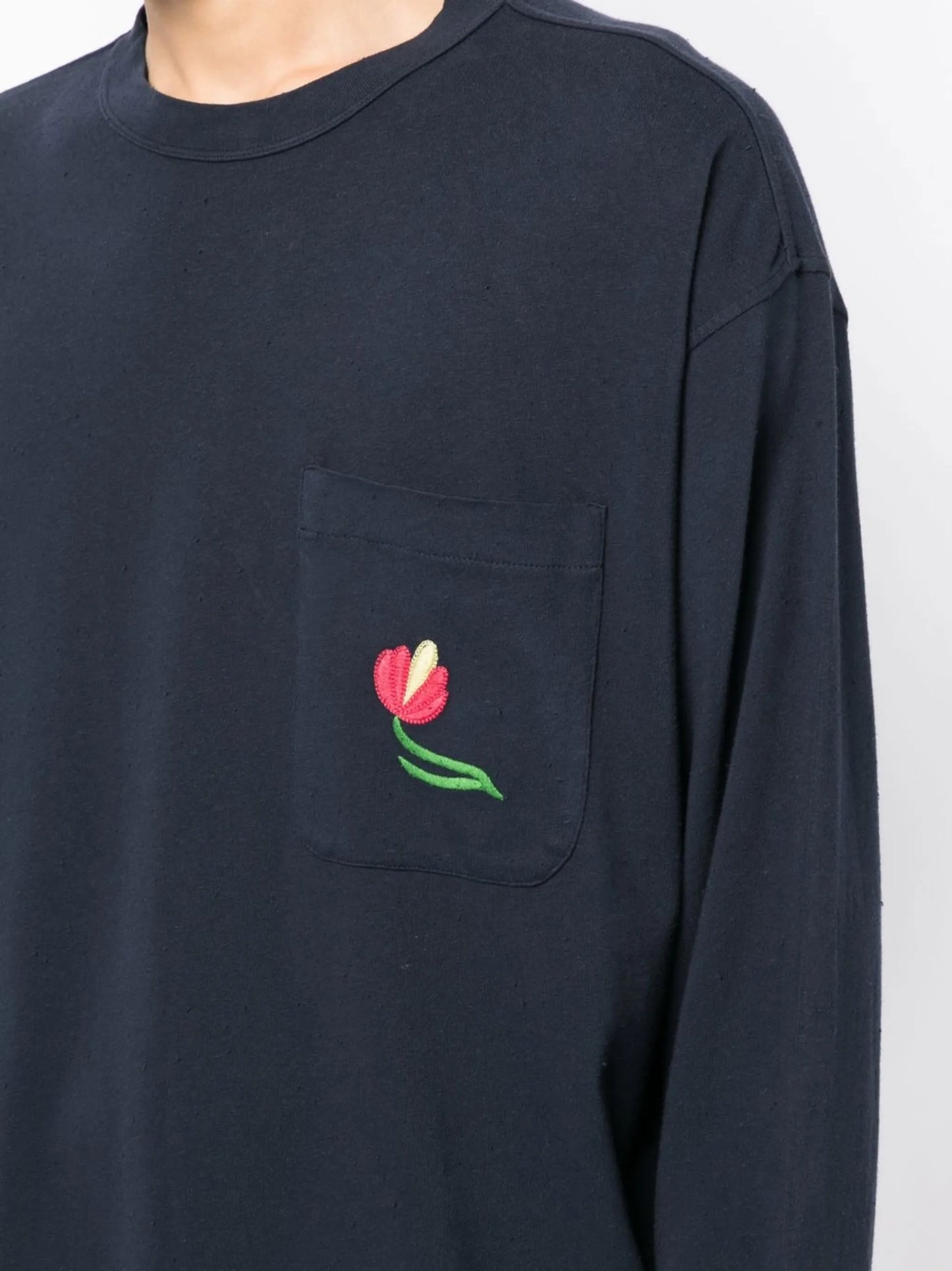 embroidered-motif long-sleeve T-shirt