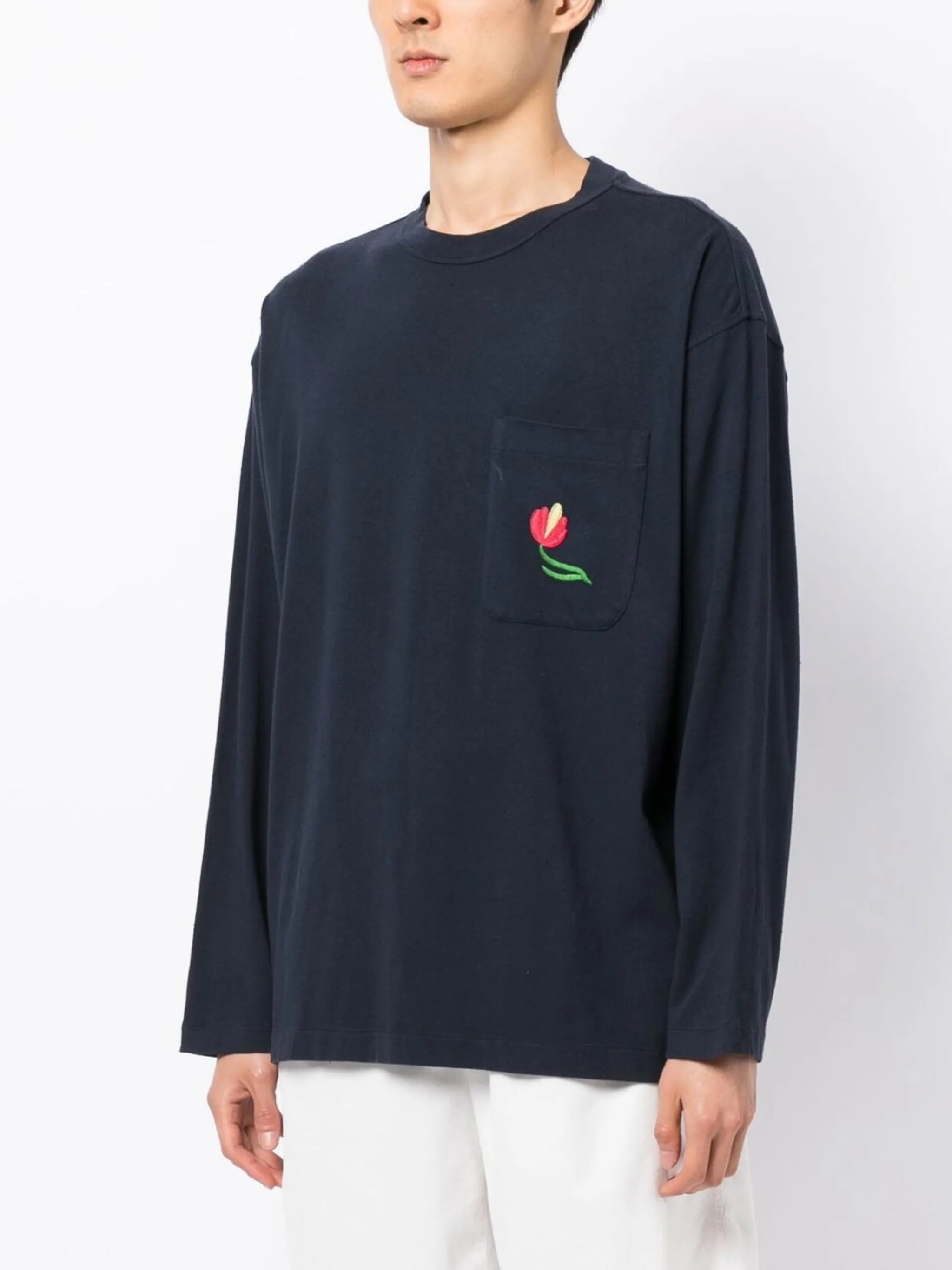 embroidered-motif long-sleeve T-shirt