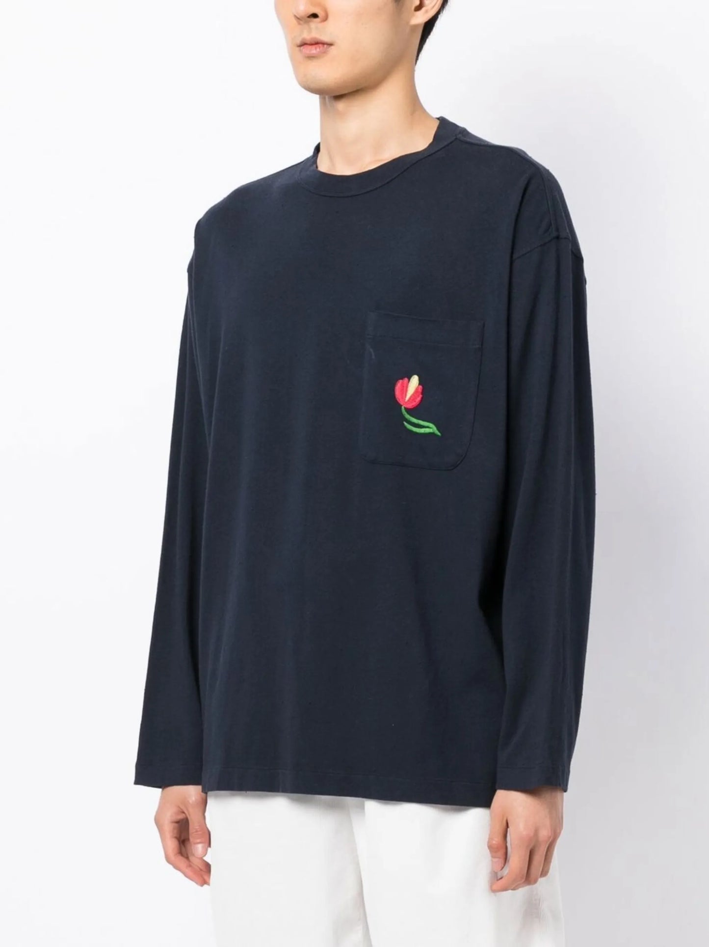 embroidered-motif long-sleeve T-shirt