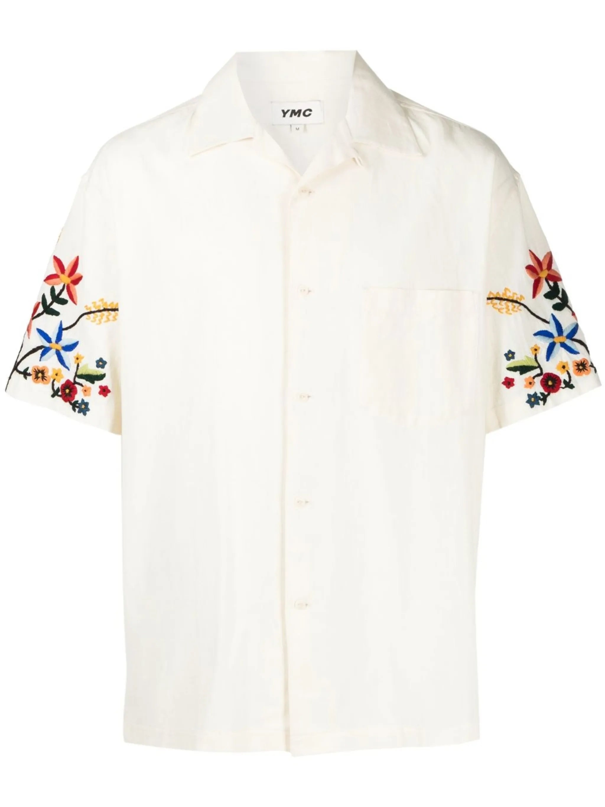 Idris floral-embroidered shirt