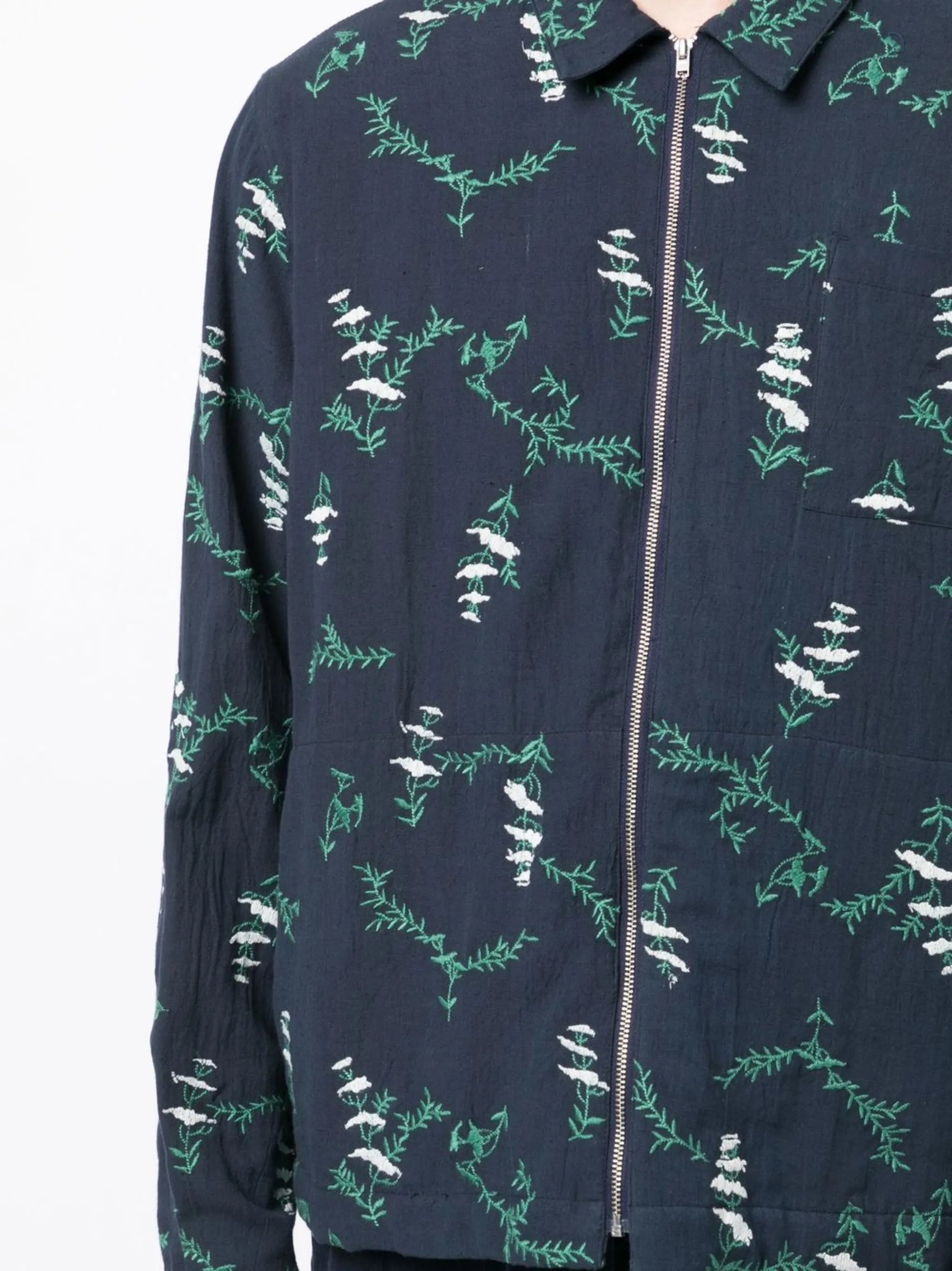 Bowie floral-print zip-up shirt