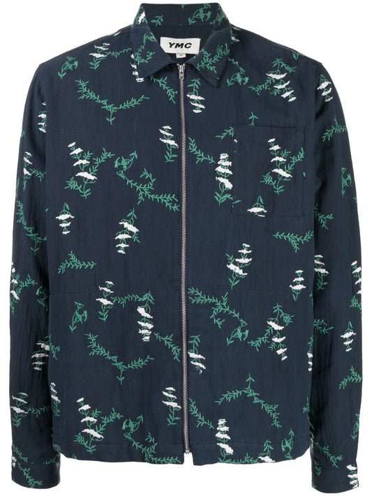Bowie floral-print zip-up shirt