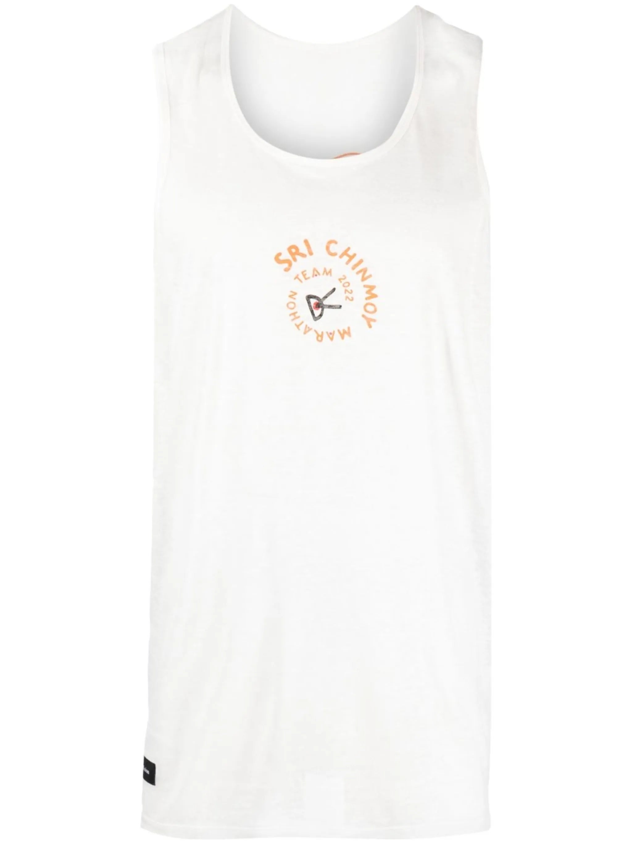 sleeveless logo print T-shirt