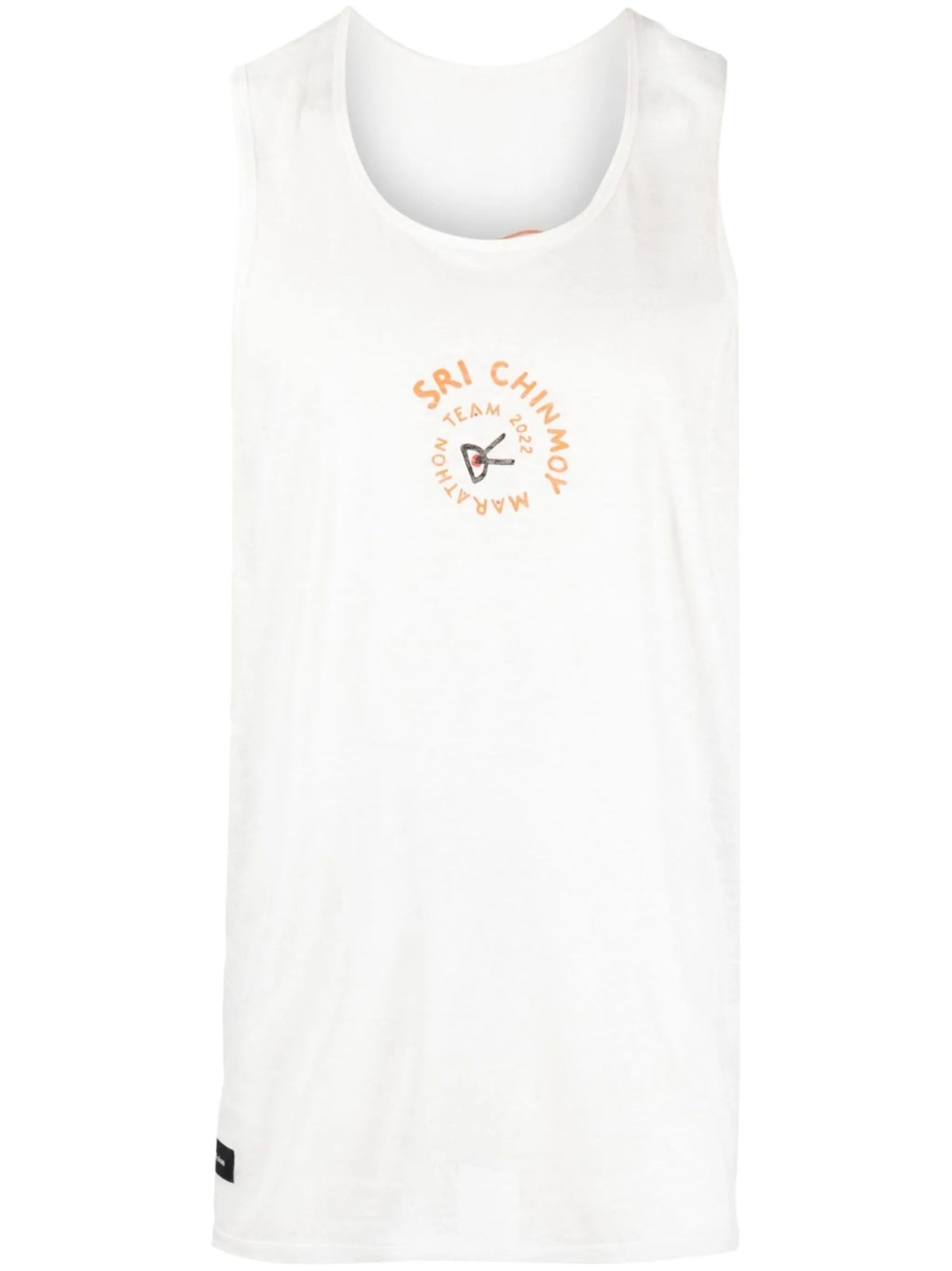 sleeveless logo print T-shirt