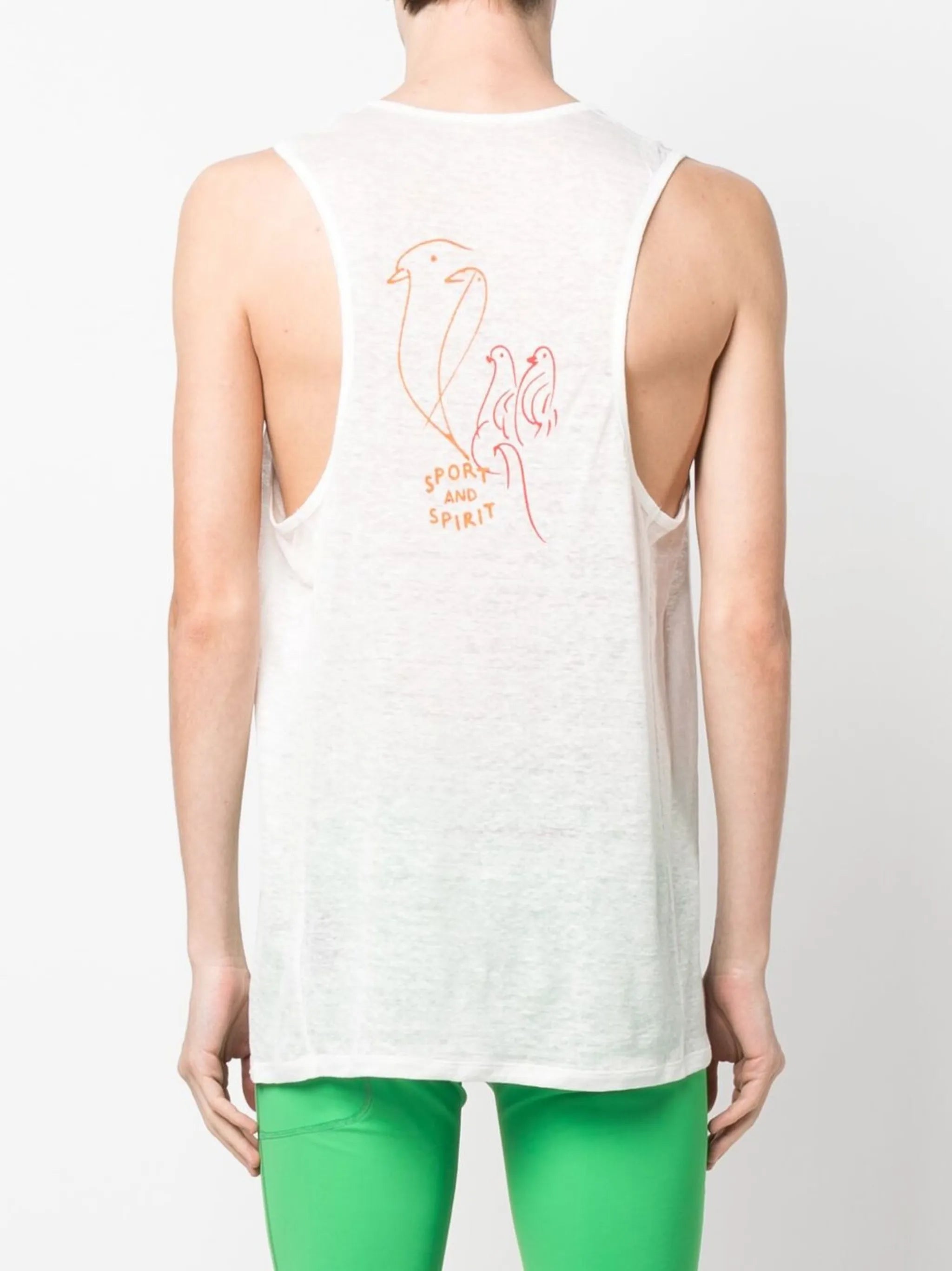 sleeveless logo print T-shirt