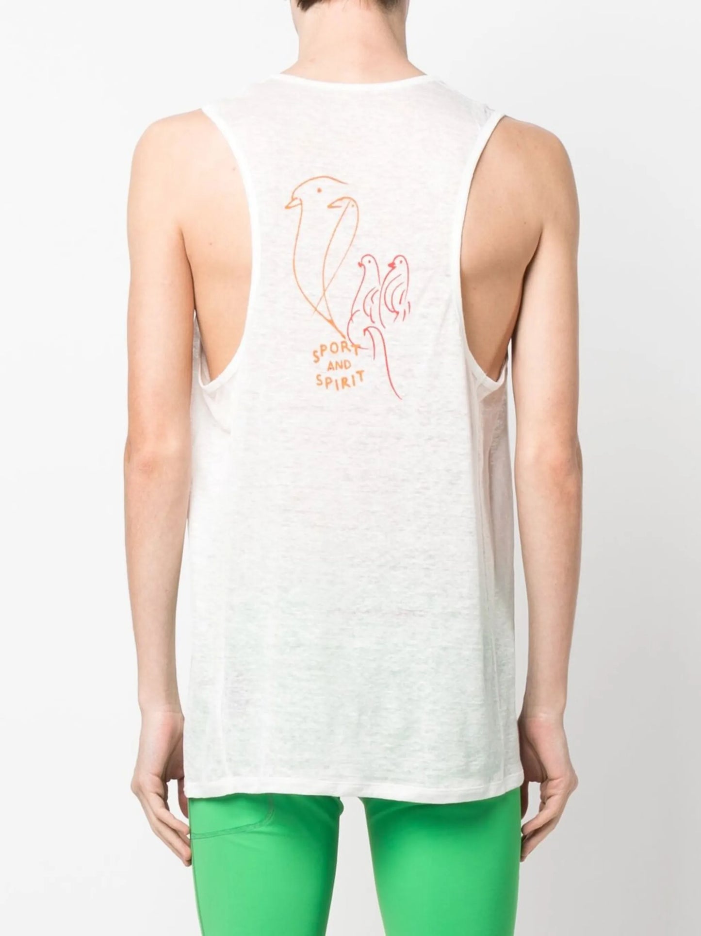 sleeveless logo print T-shirt