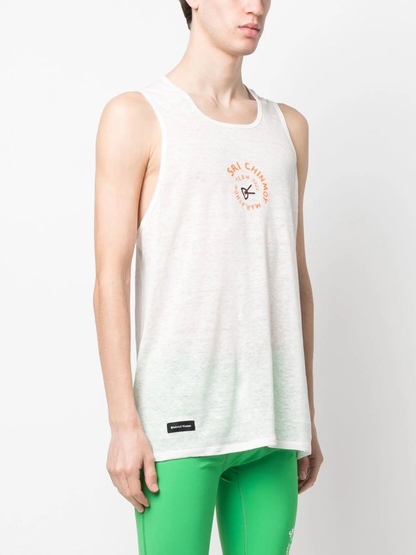 sleeveless logo print T-shirt