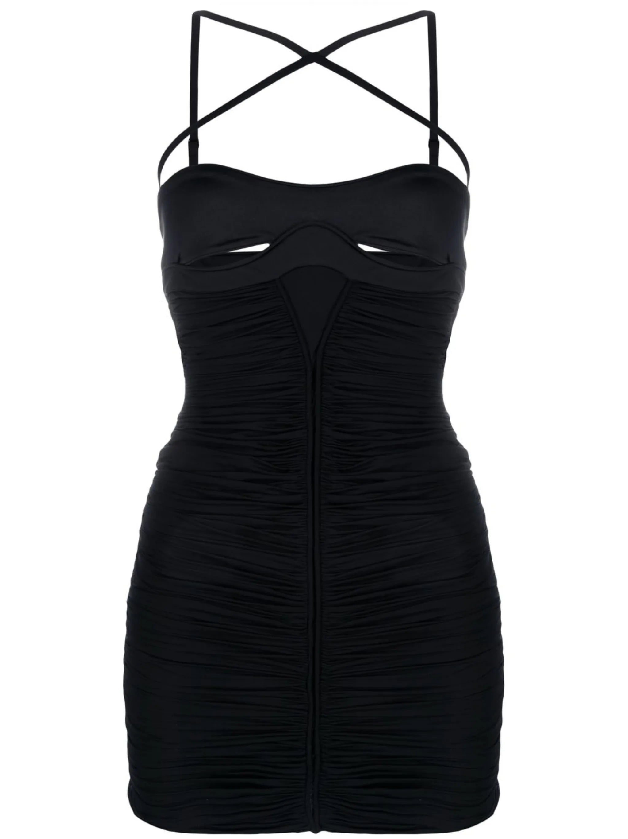 cut-out detail ruched minidress