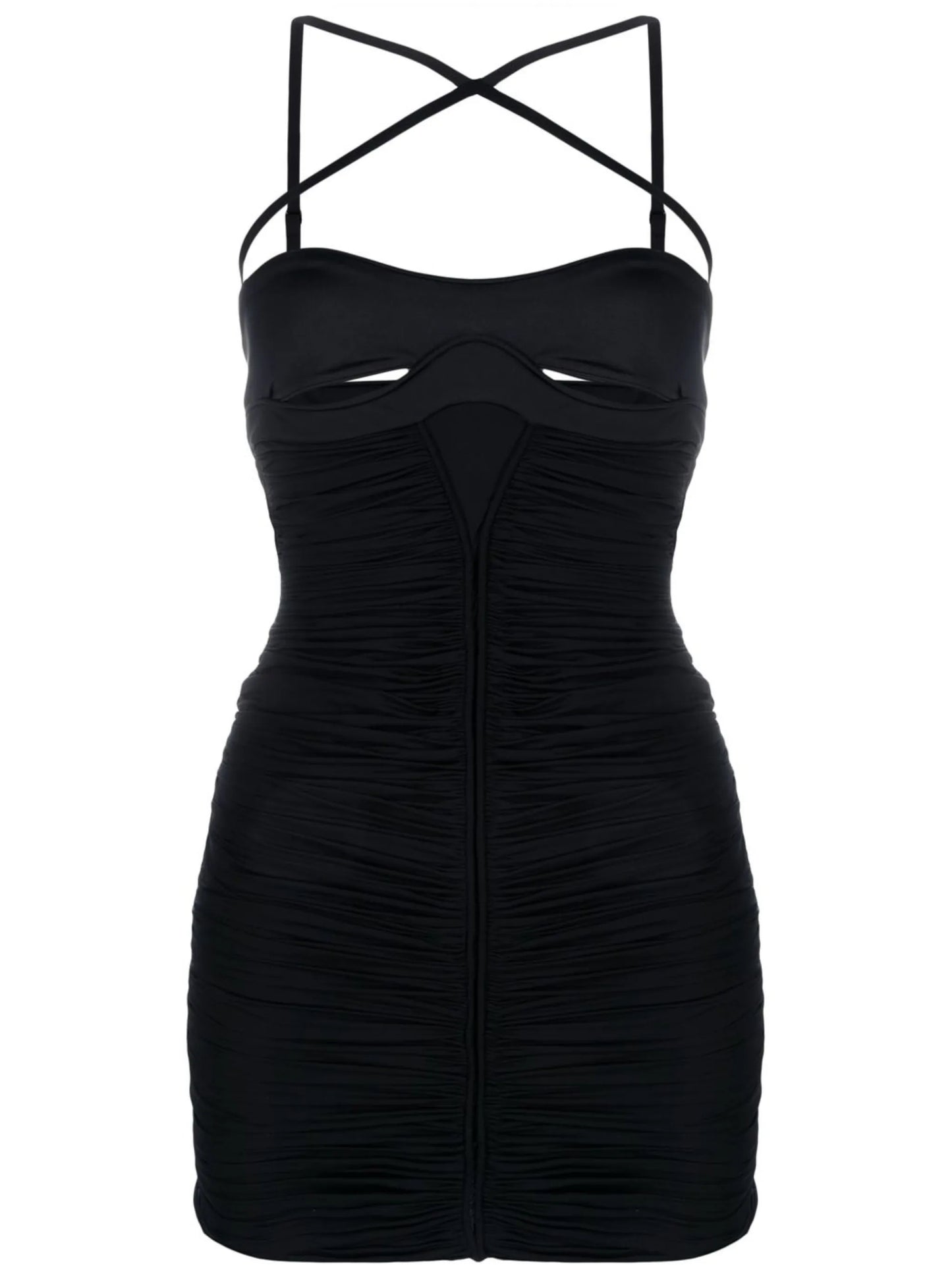 cut-out detail ruched minidress