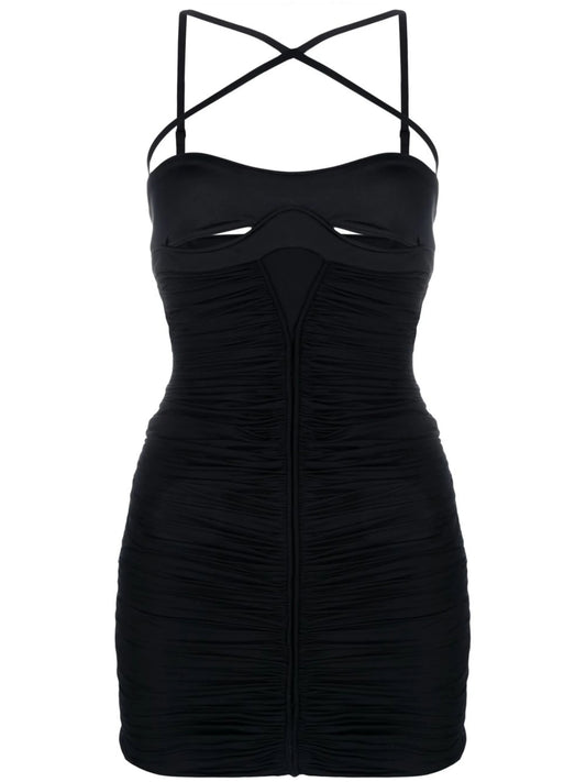 cut-out detail ruched minidress