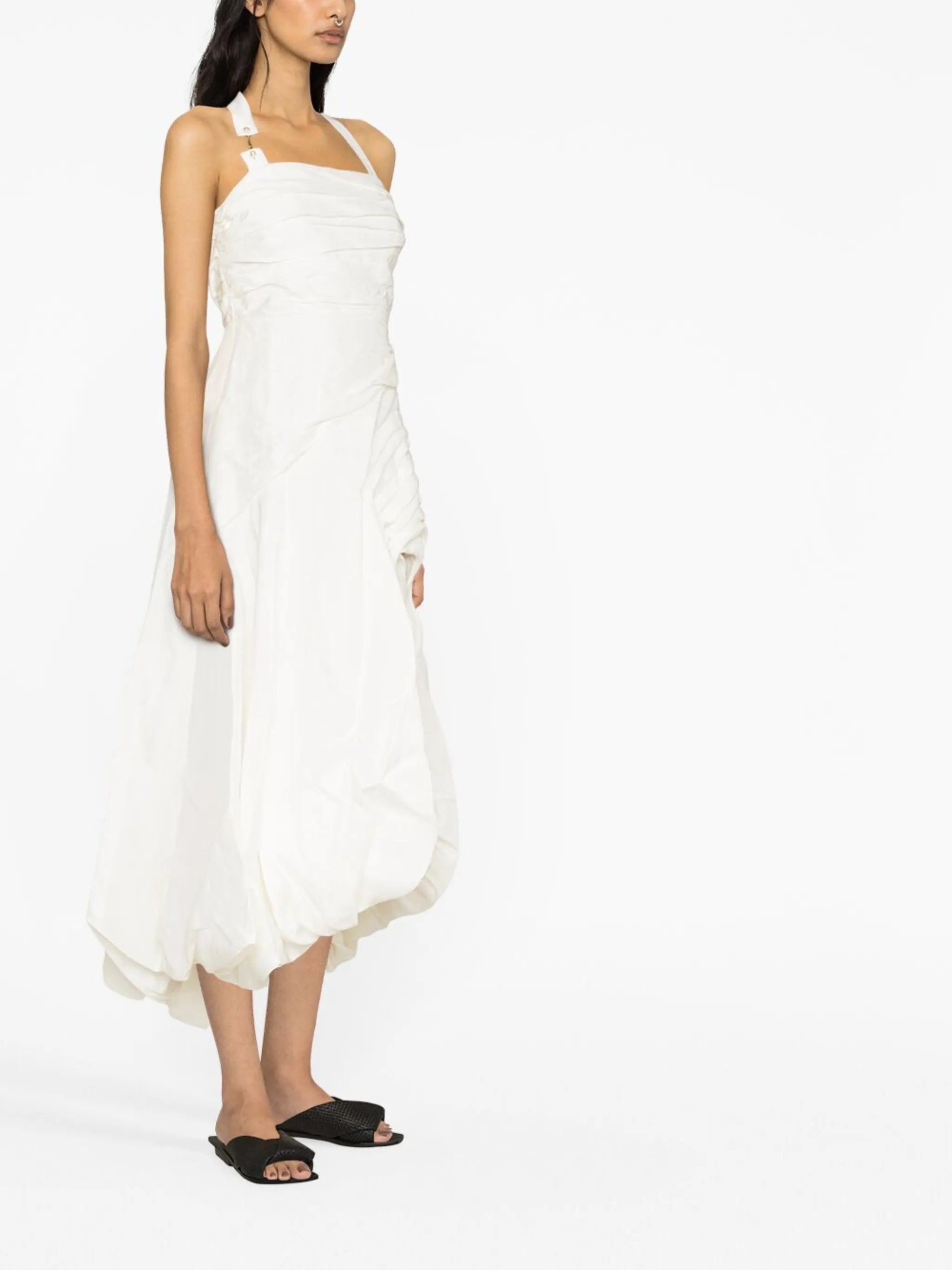 Mika draped split midi dress