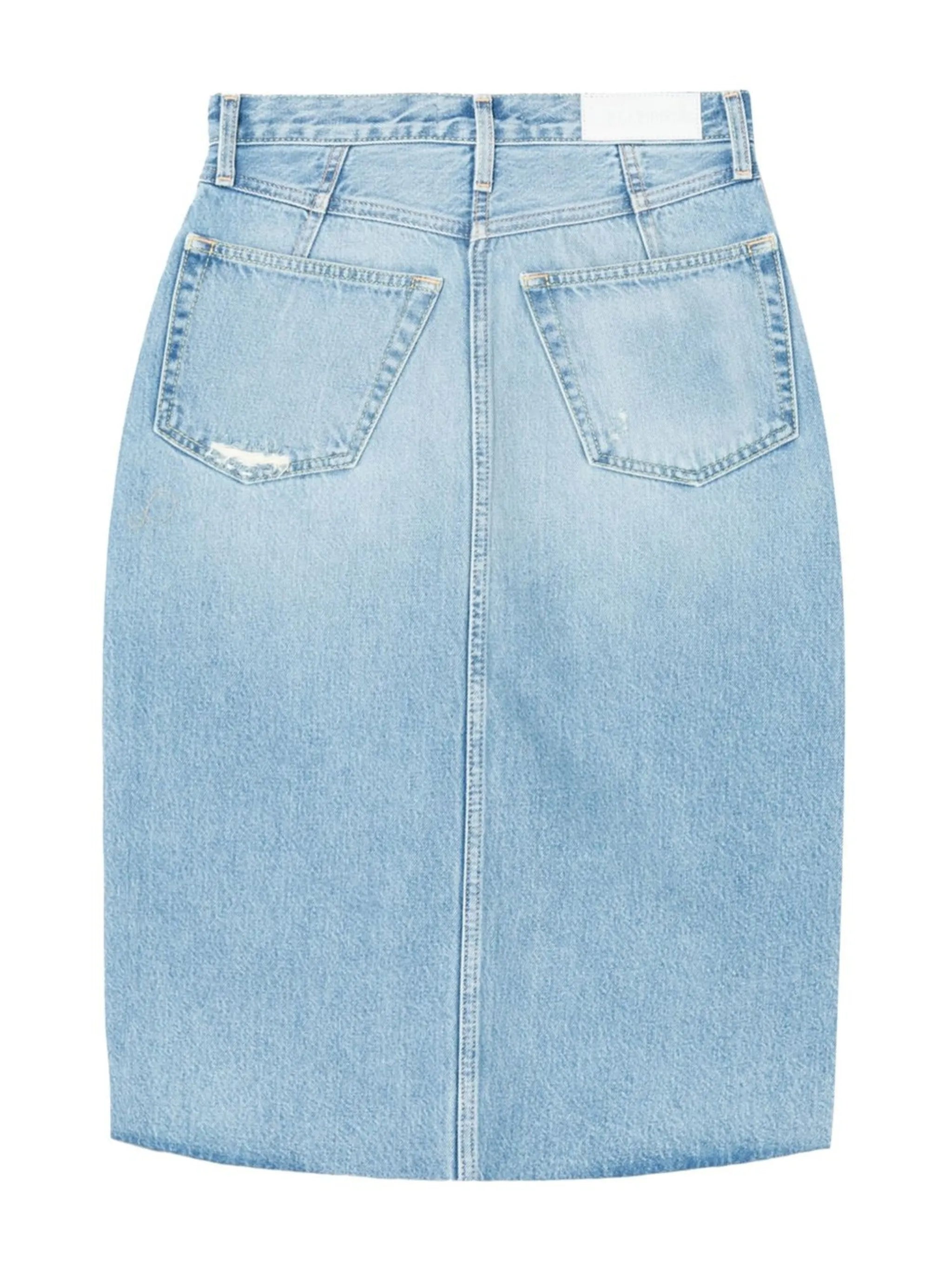 organic cotton midi denim skirt