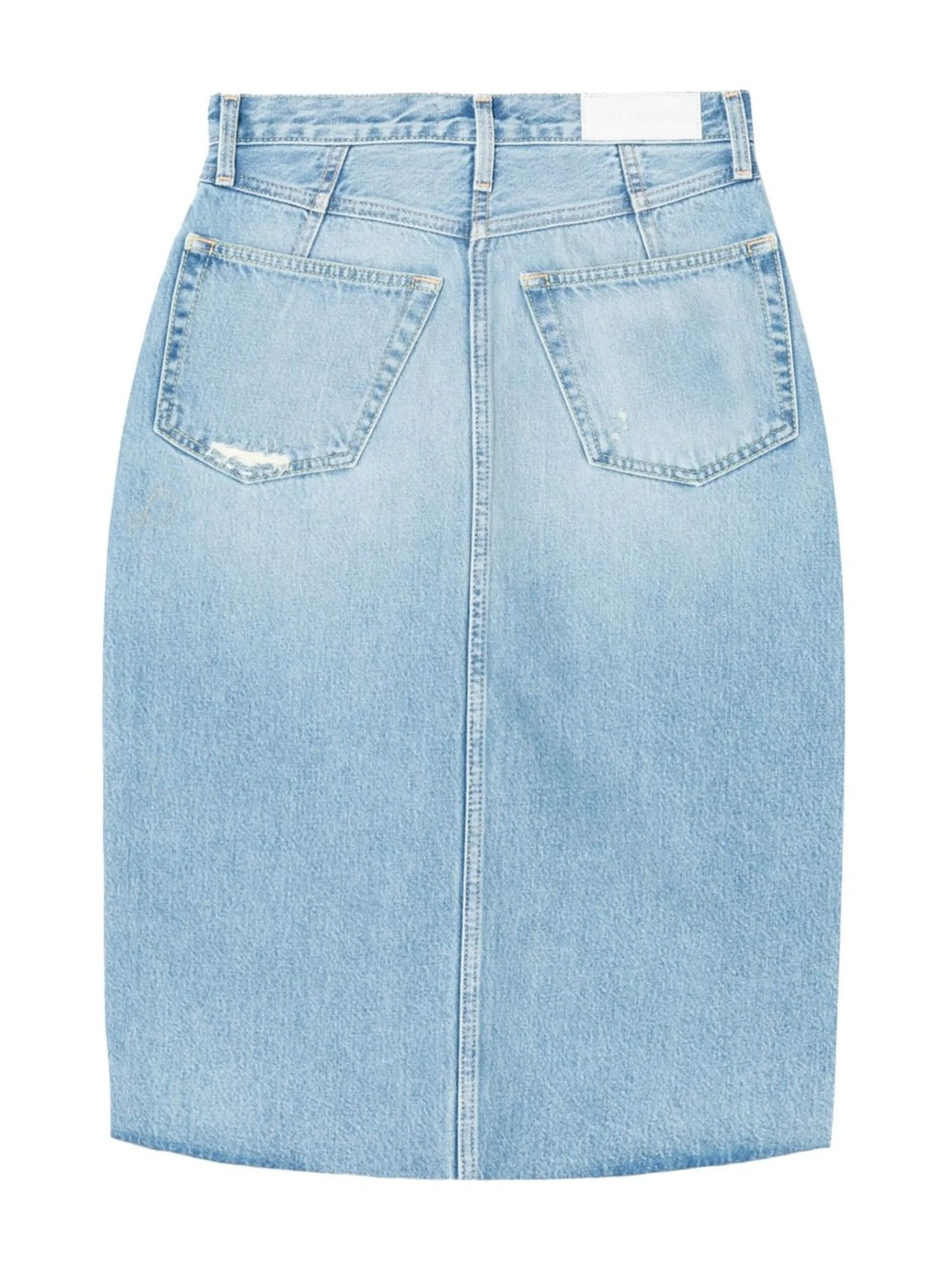 organic cotton midi denim skirt