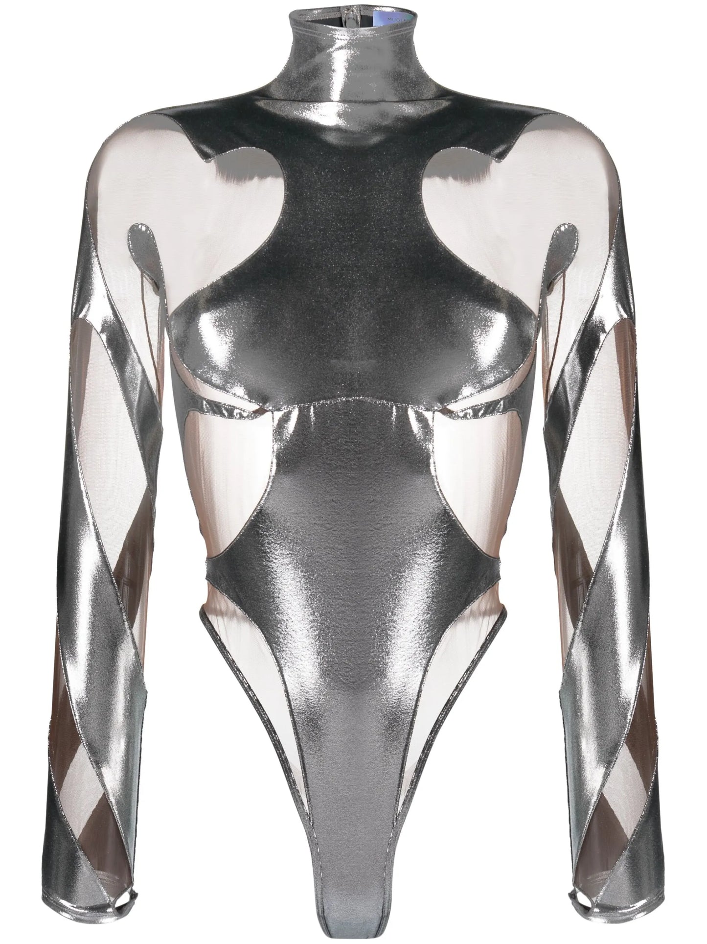 metallic cut-out bodysuit