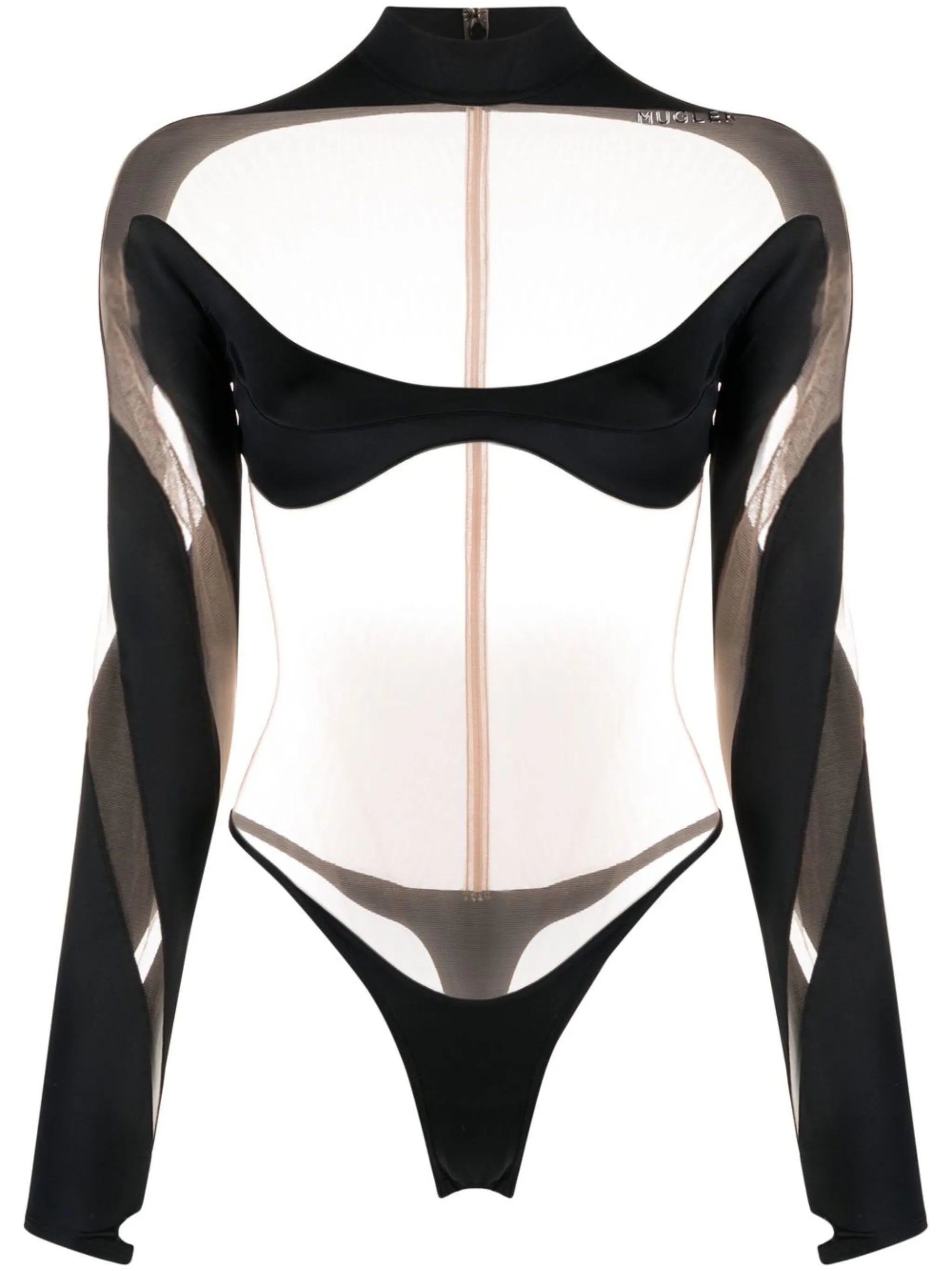 Illusion high-neck sheer bodysuit