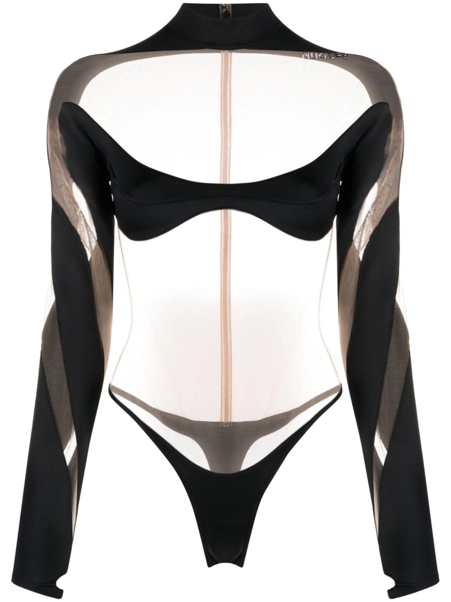 Illusion high-neck sheer bodysuit