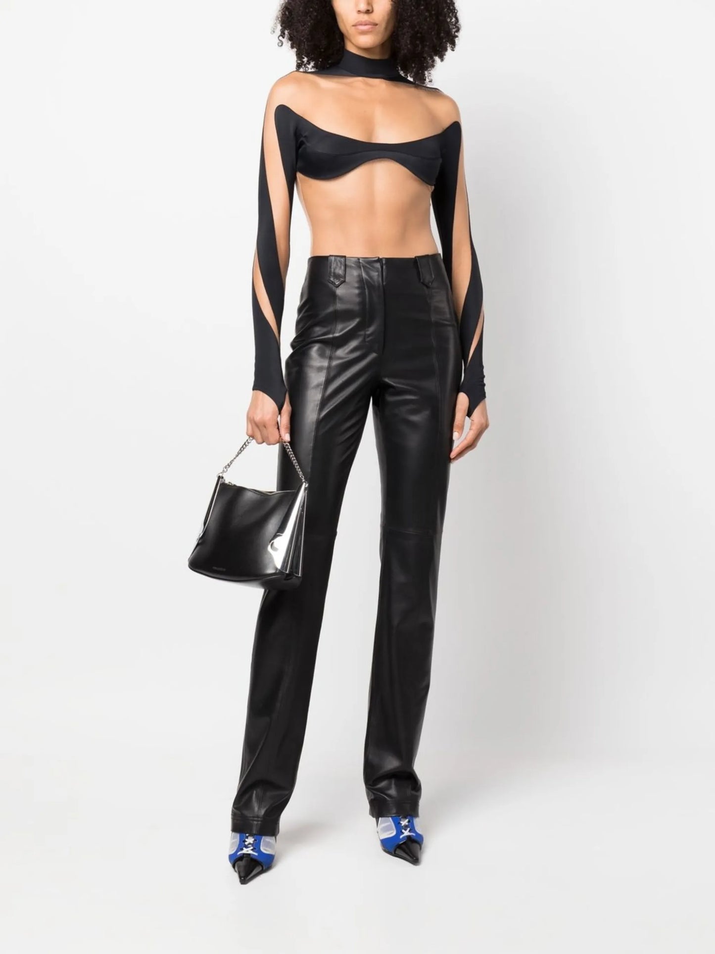 Illusion high-neck sheer bodysuit
