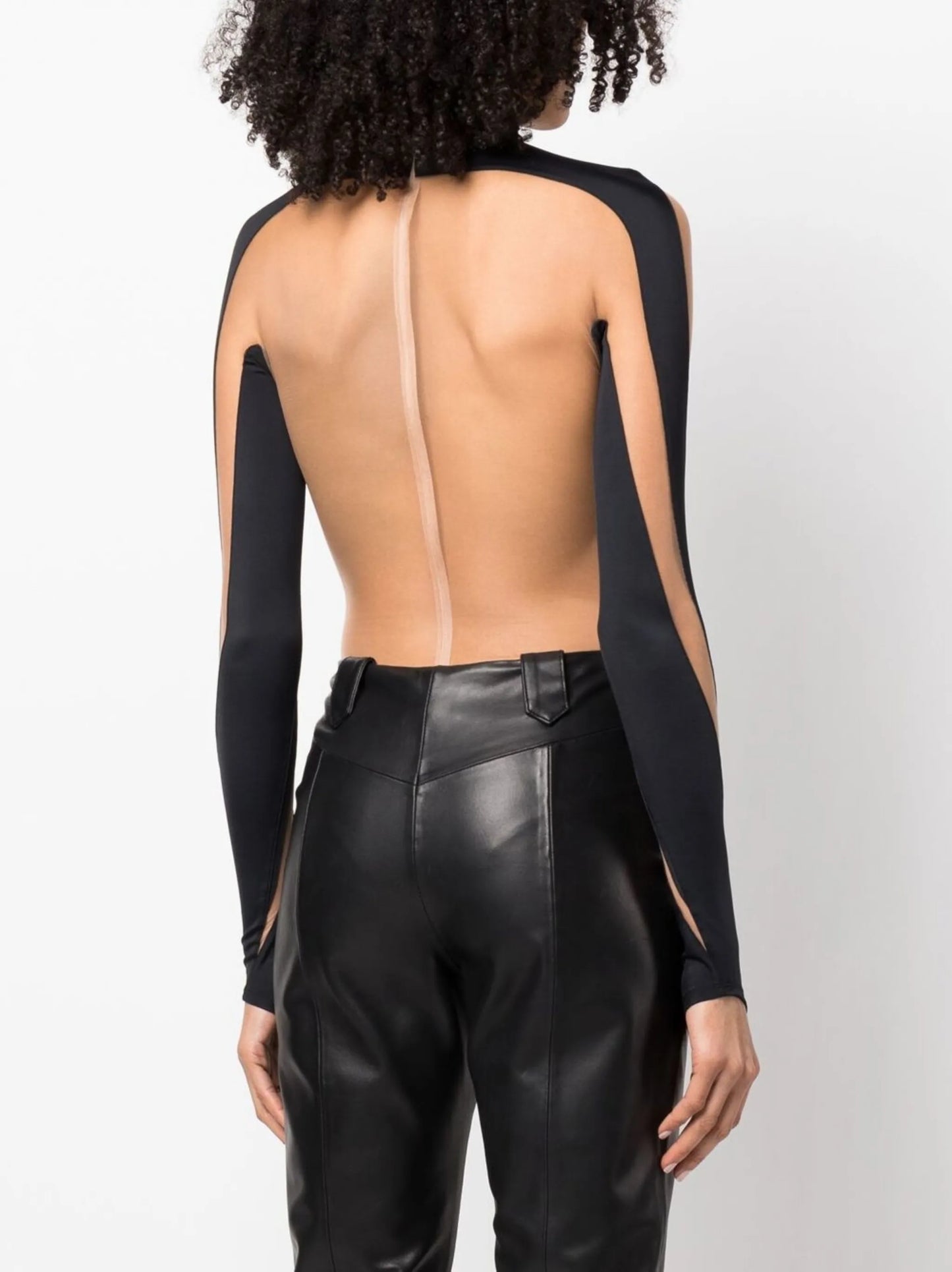 Illusion high-neck sheer bodysuit