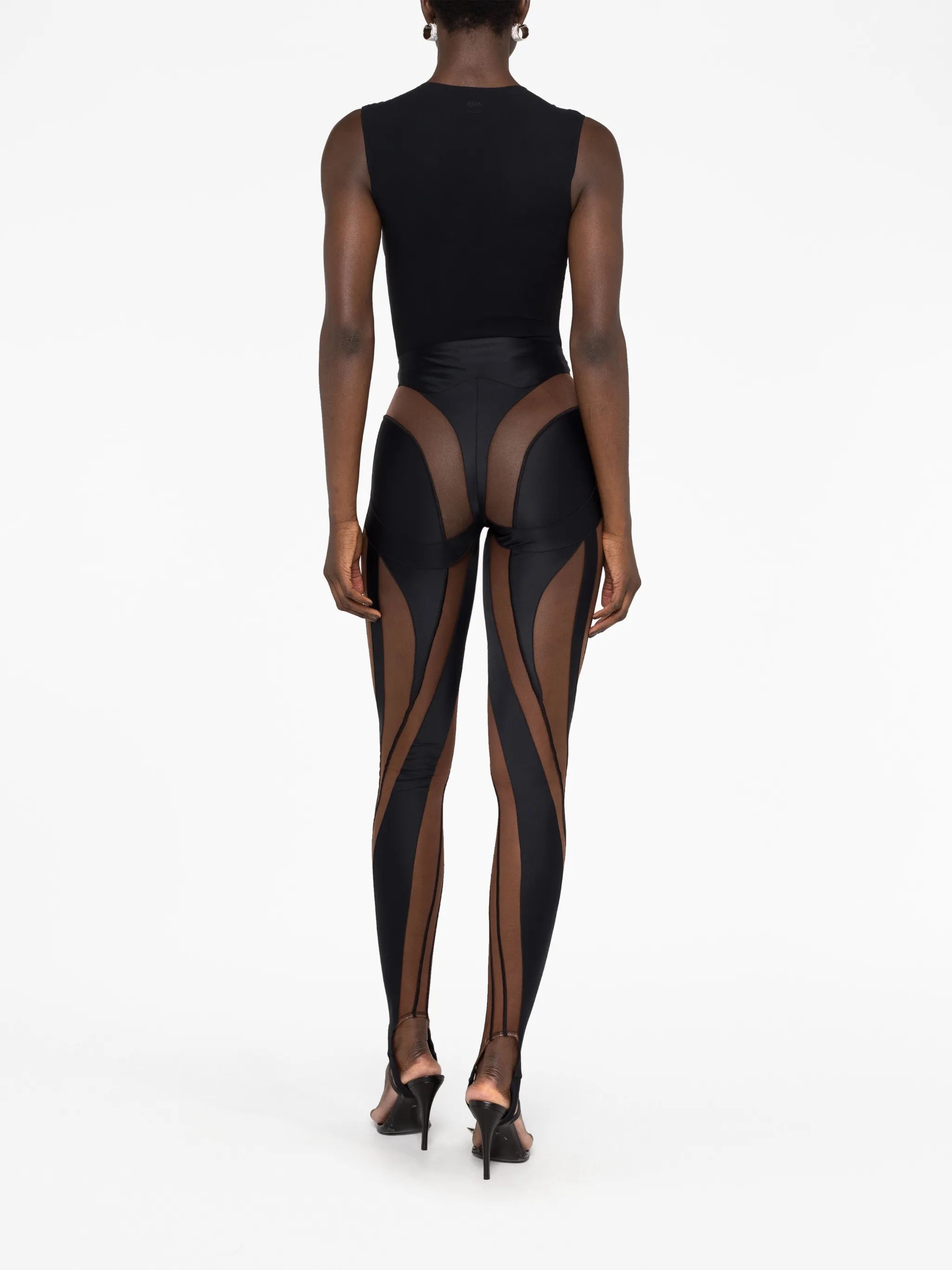 high-waisted multi-panel leggings