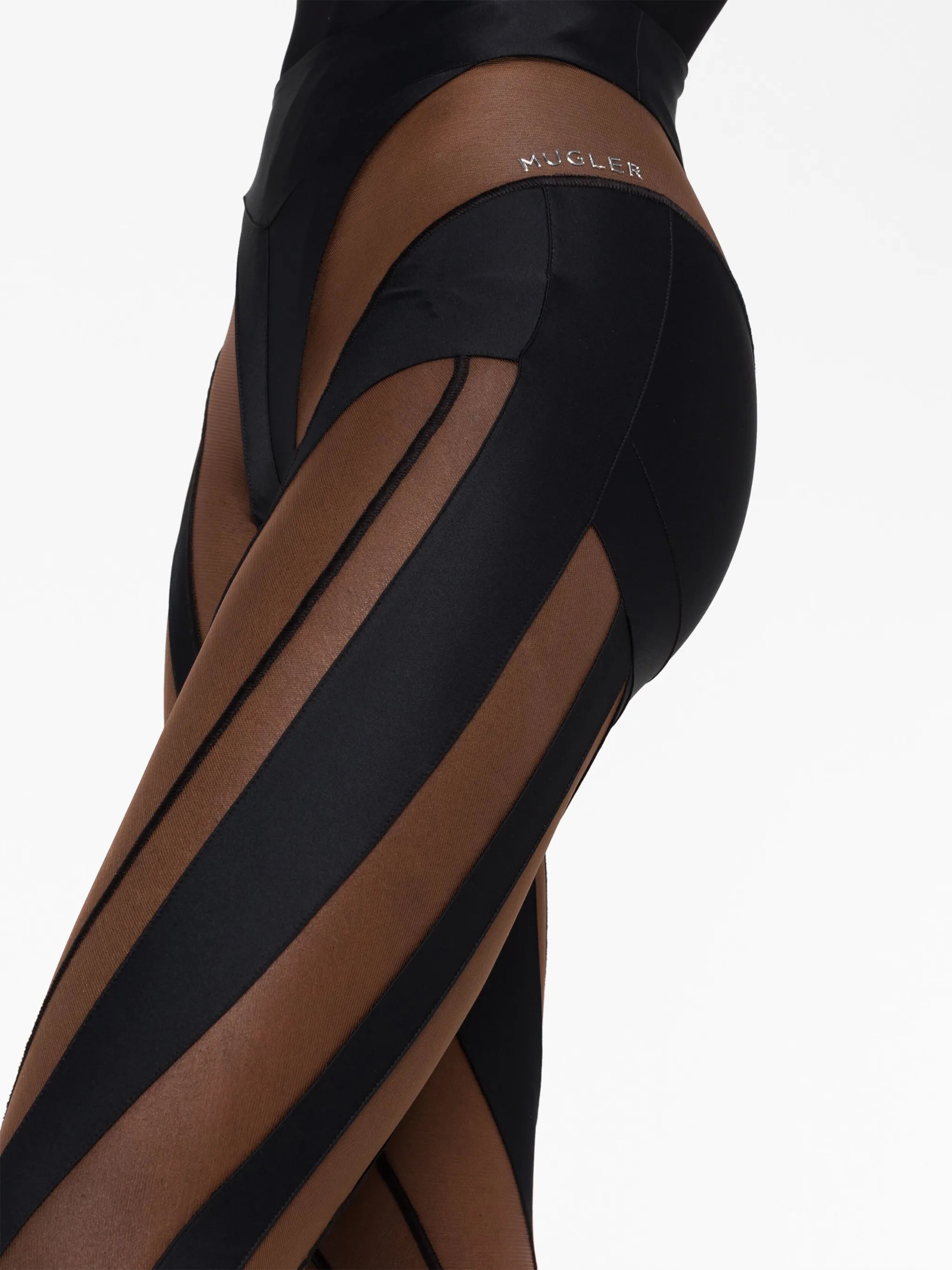 high-waisted multi-panel leggings